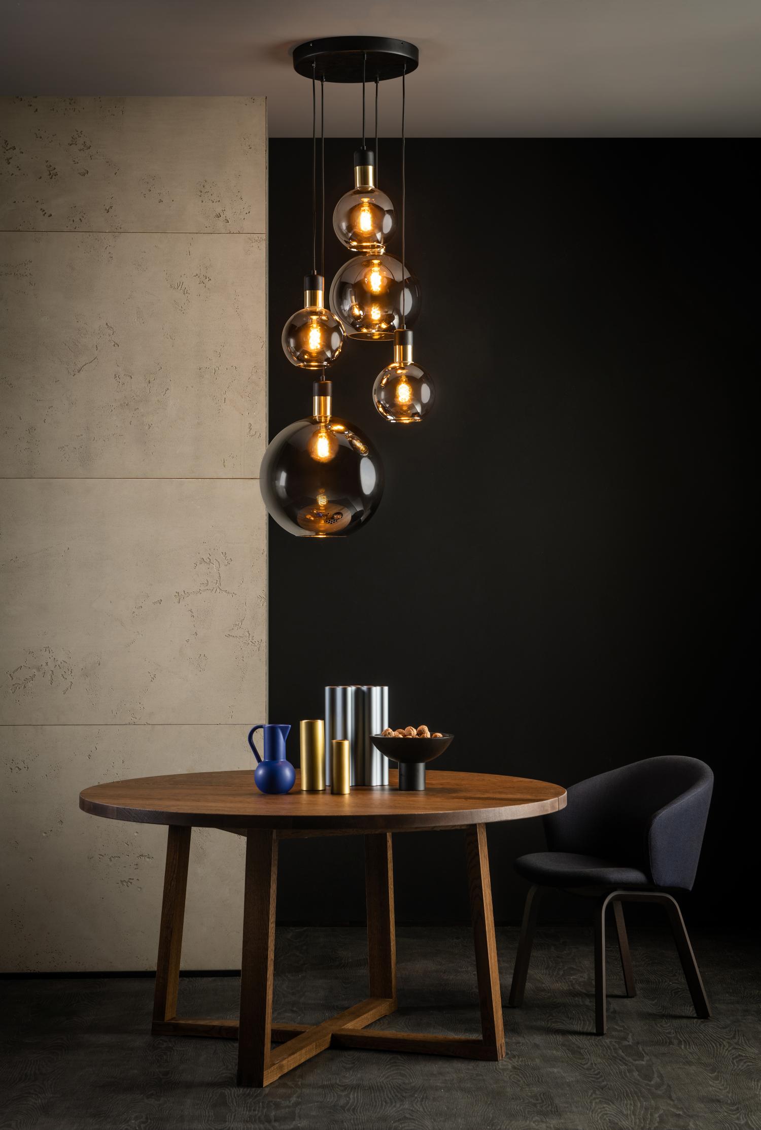 Julius Ceiling Lights - Matt Black/Opal