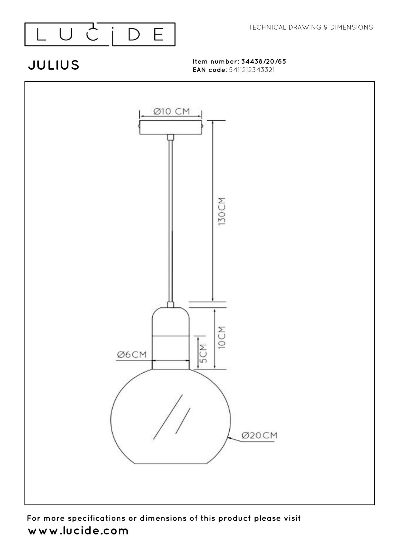 Julius Ceiling Lights - Matt Black/Opal - 200mm Diameter