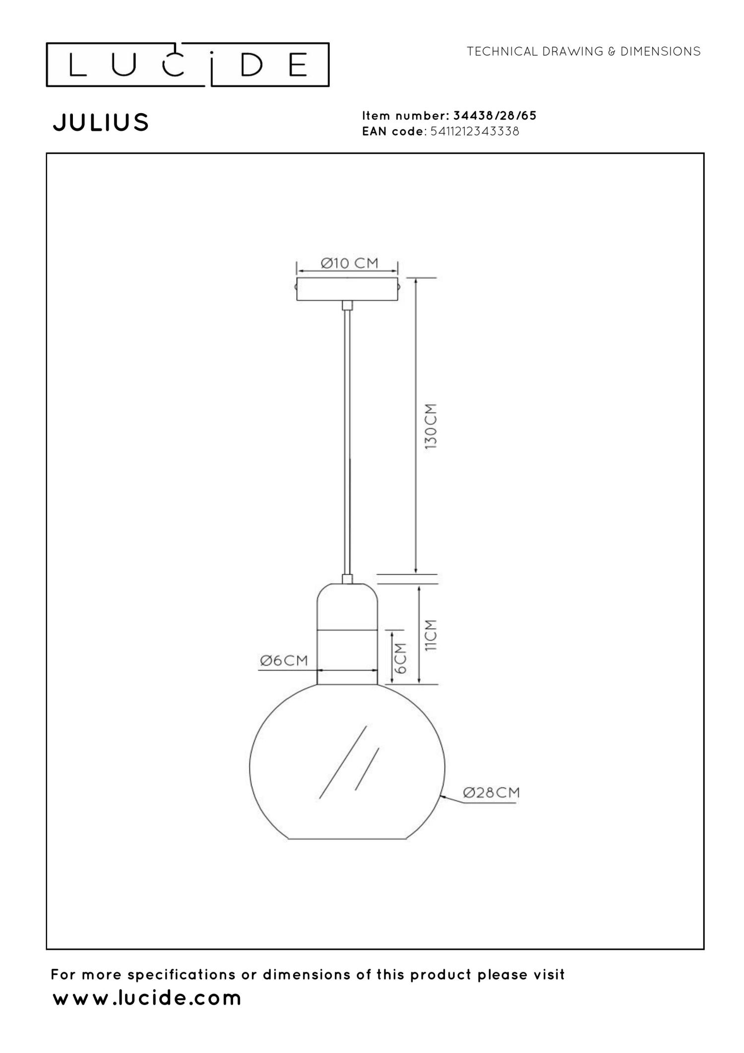 Julius Ceiling Lights - Matt Black/Smoked Grey - 280mm Diameter