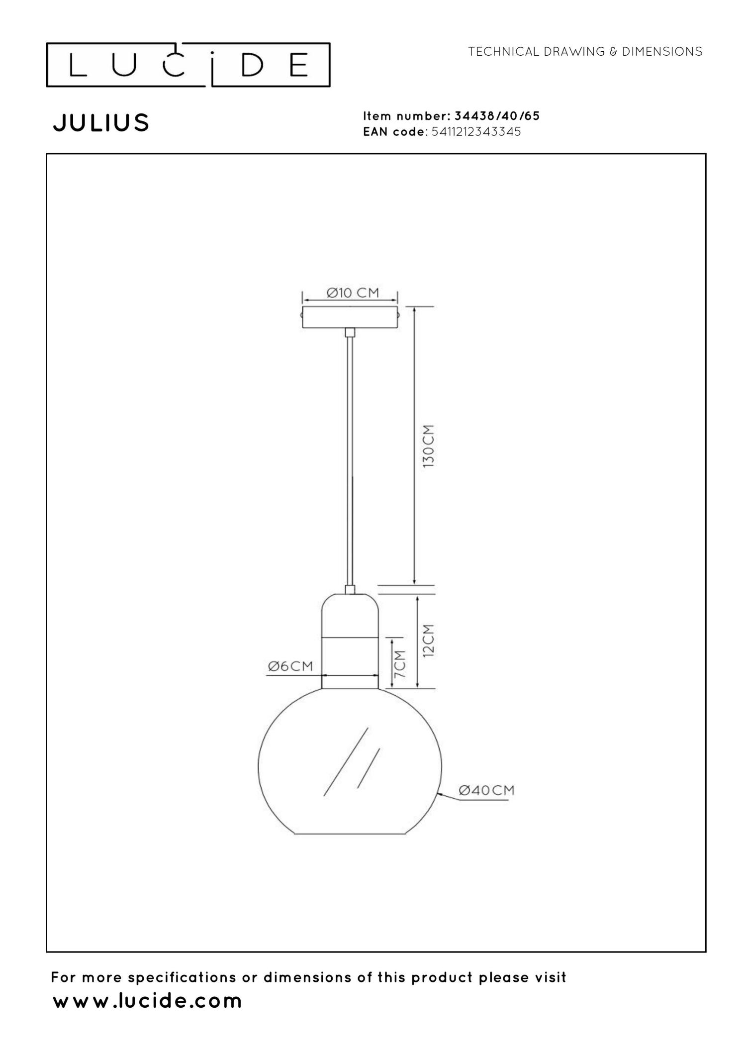 Julius Ceiling Lights - Matt Black/Opal - 400mm Diameter