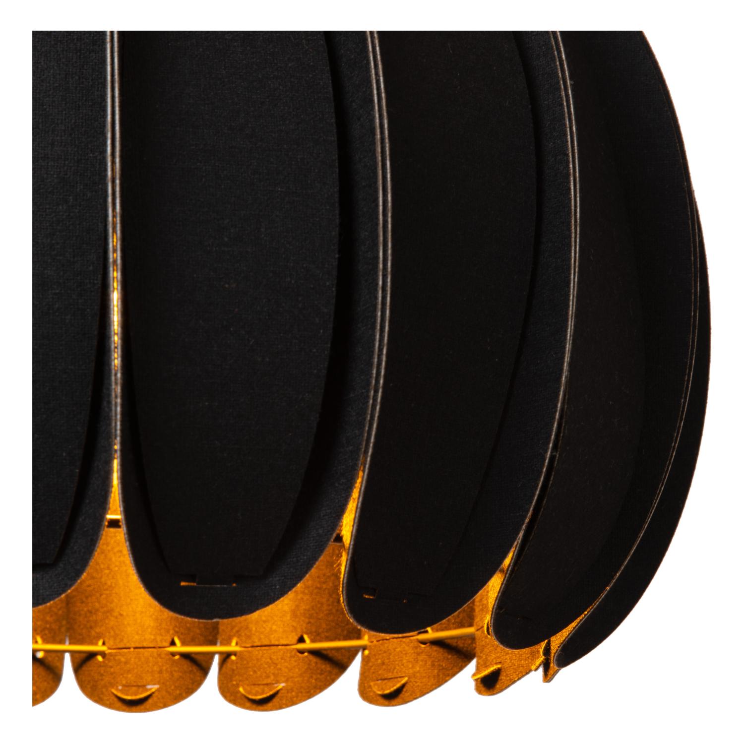 Spencer Ceiling Lights - Matt Black/Black Fabric - 300mm Diameter