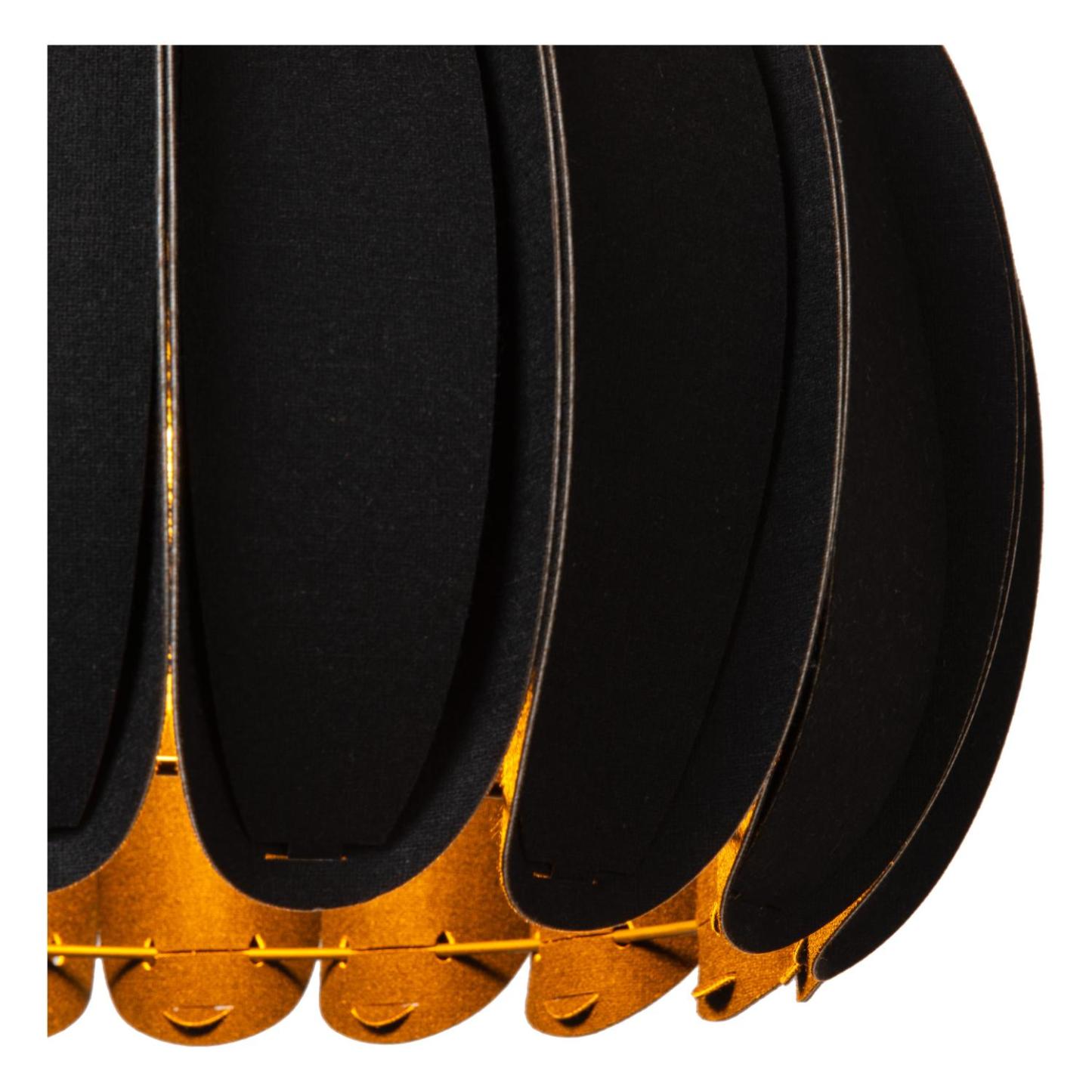 Spencer Ceiling Lights - Matt Black/Black Fabric - 300mm Diameter