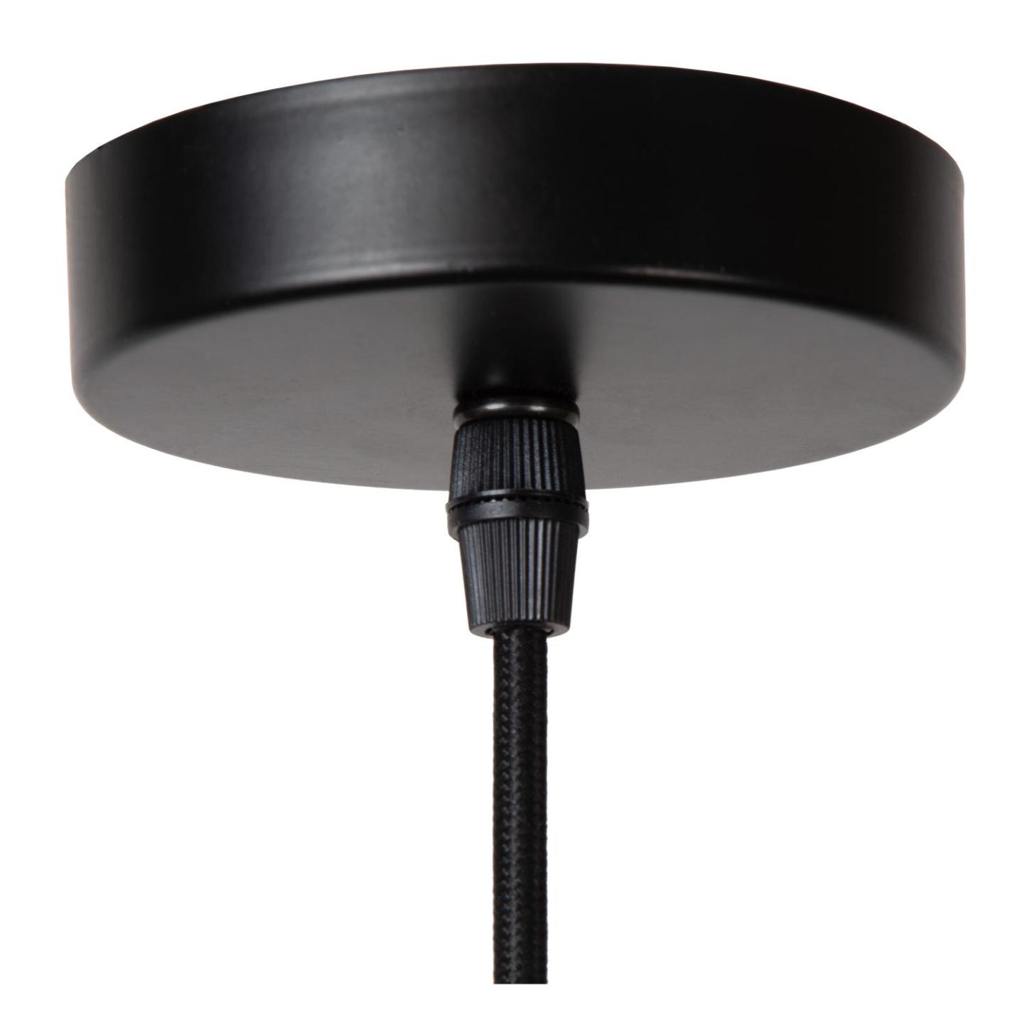 Spencer Ceiling Lights - Matt Black/Black Fabric - 300mm Diameter