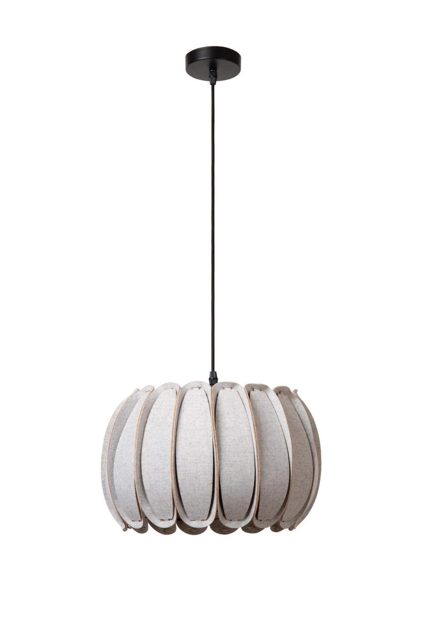 Spencer Ceiling Lights - Matt Black/Black Fabric - 300mm Diameter