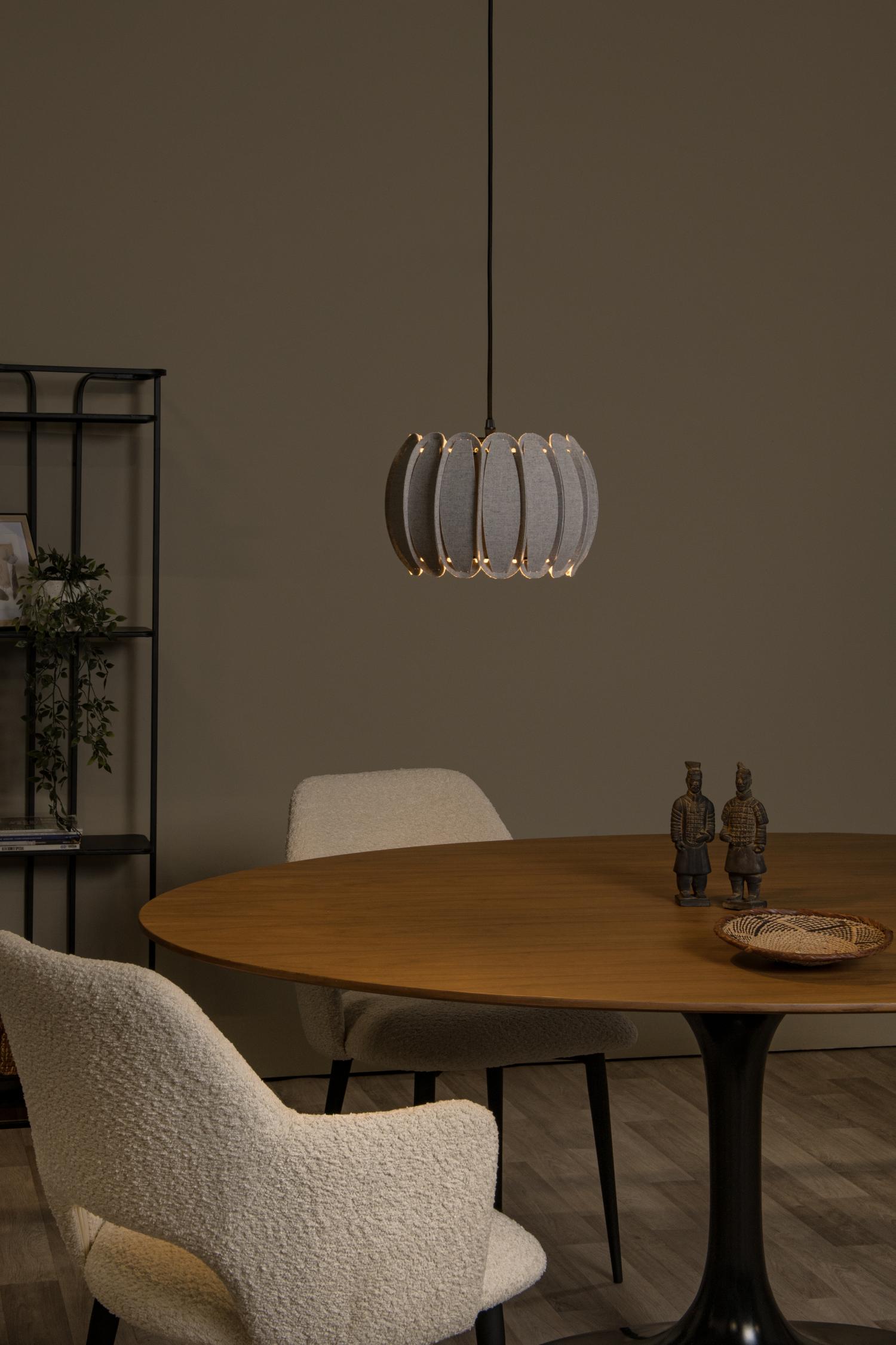 Spencer Ceiling Lights - Matt Black/Black Fabric - 300mm Diameter