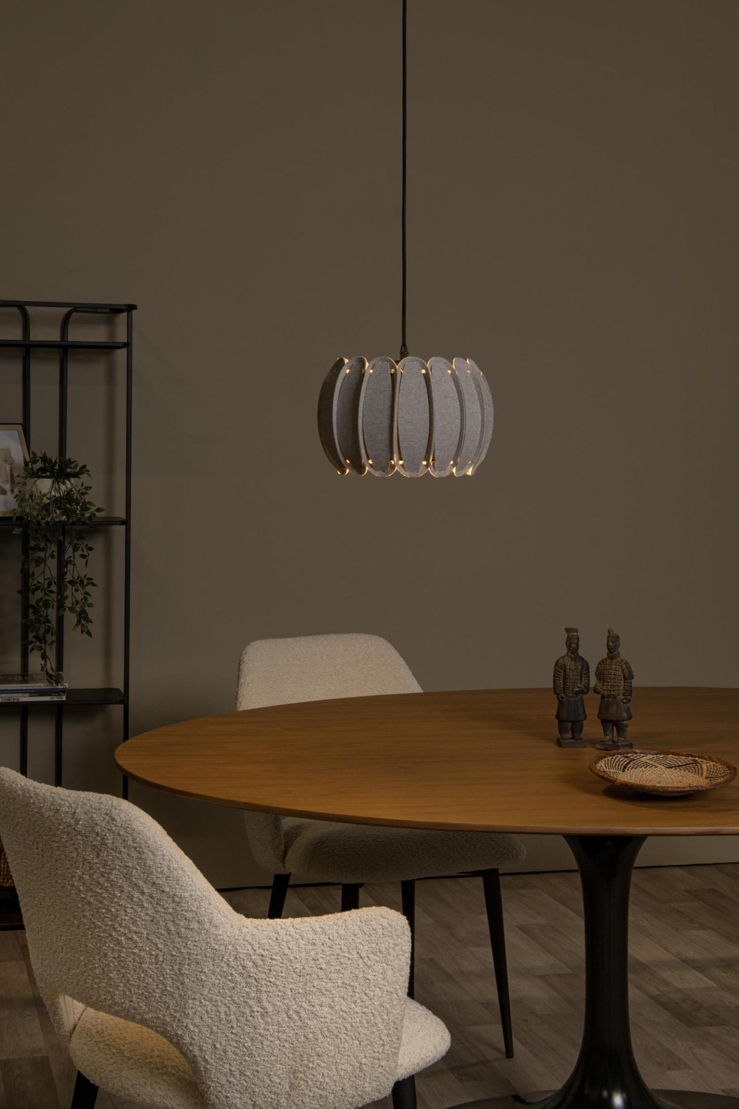 Spencer Ceiling Lights - Matt Black/Black Fabric - 300mm Diameter