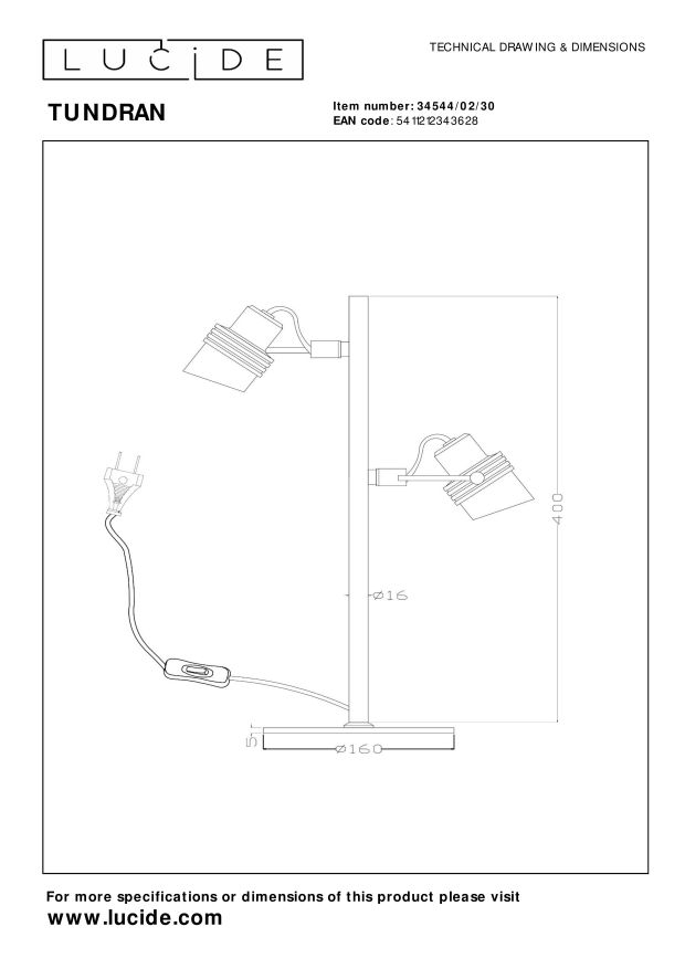 Tundran Table Lamp - Matt Black