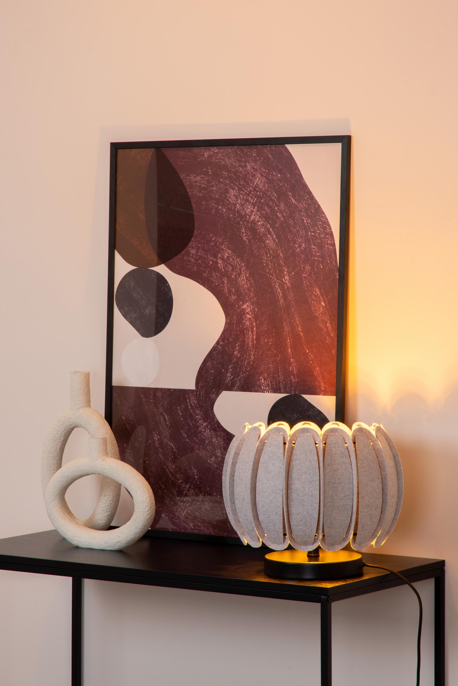 Spencer Table Lamp - Matt Black/Black Fabric