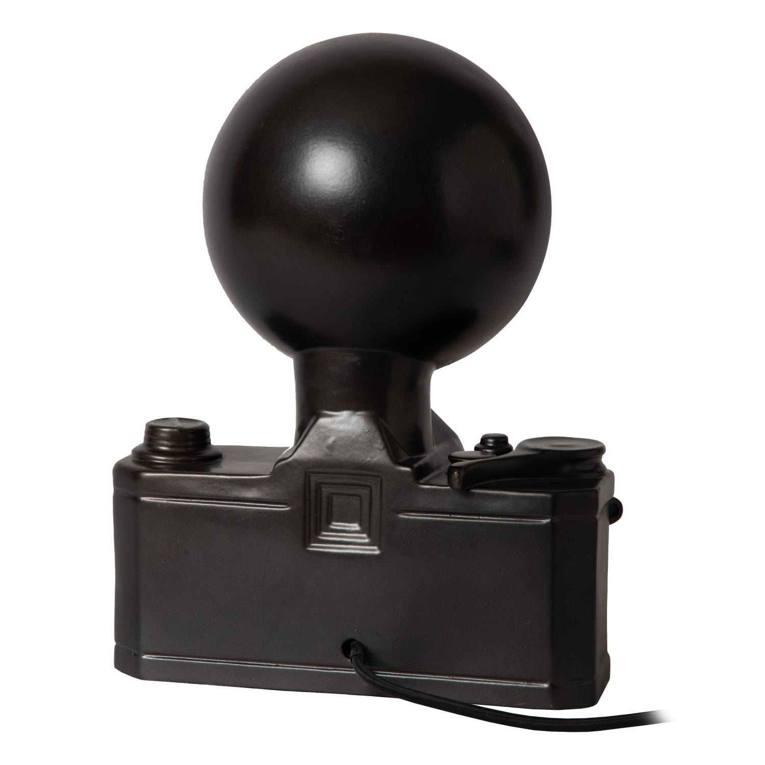 Camera Table Lamp - Matt Black/Amber