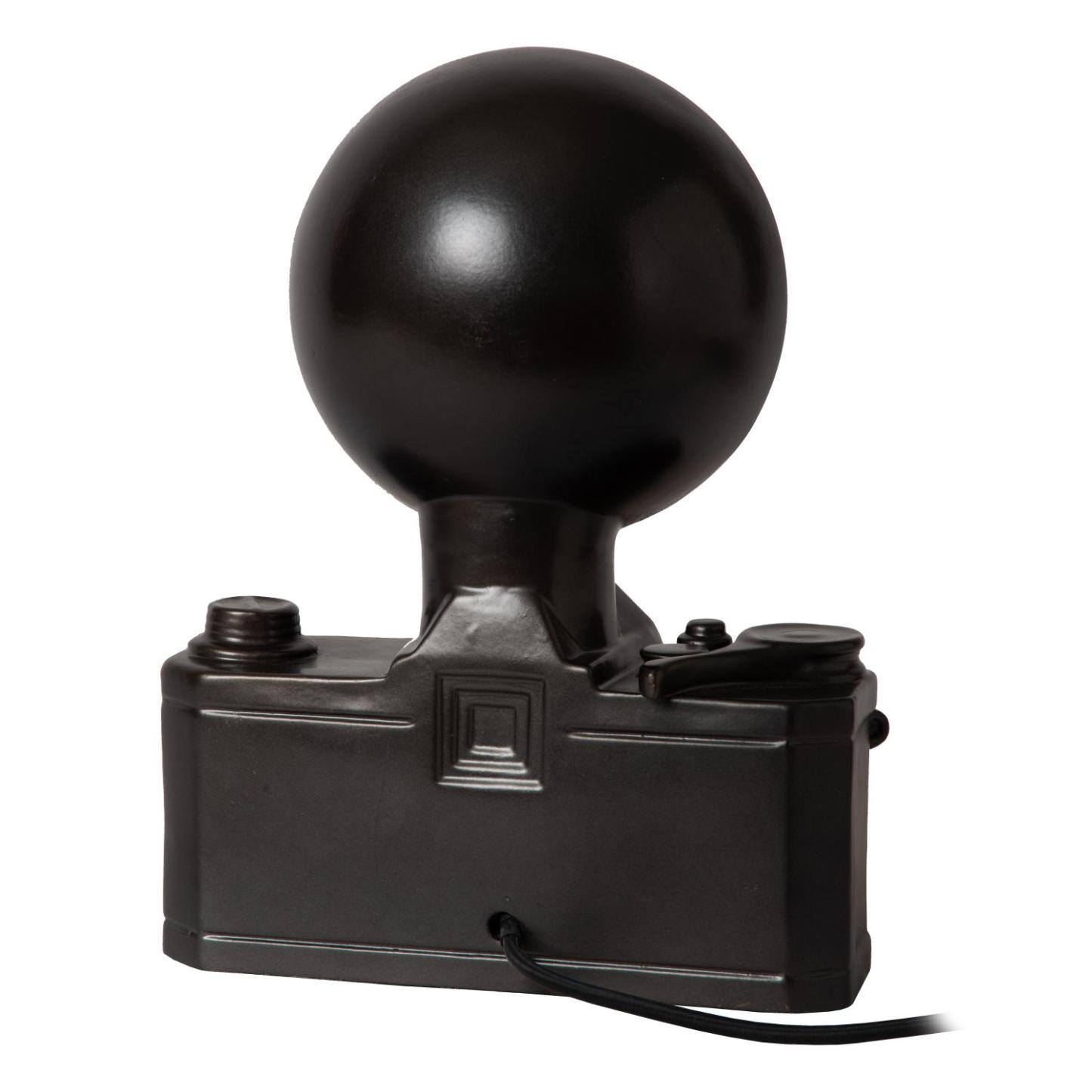 Camera Table Lamp - Matt Black/Amber