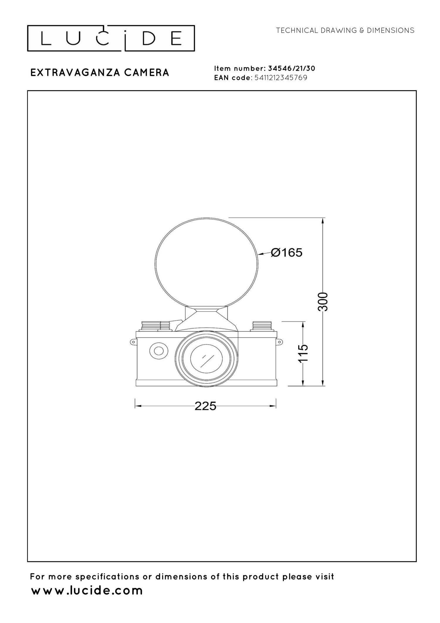 Camera Table Lamp - Matt Black/Amber