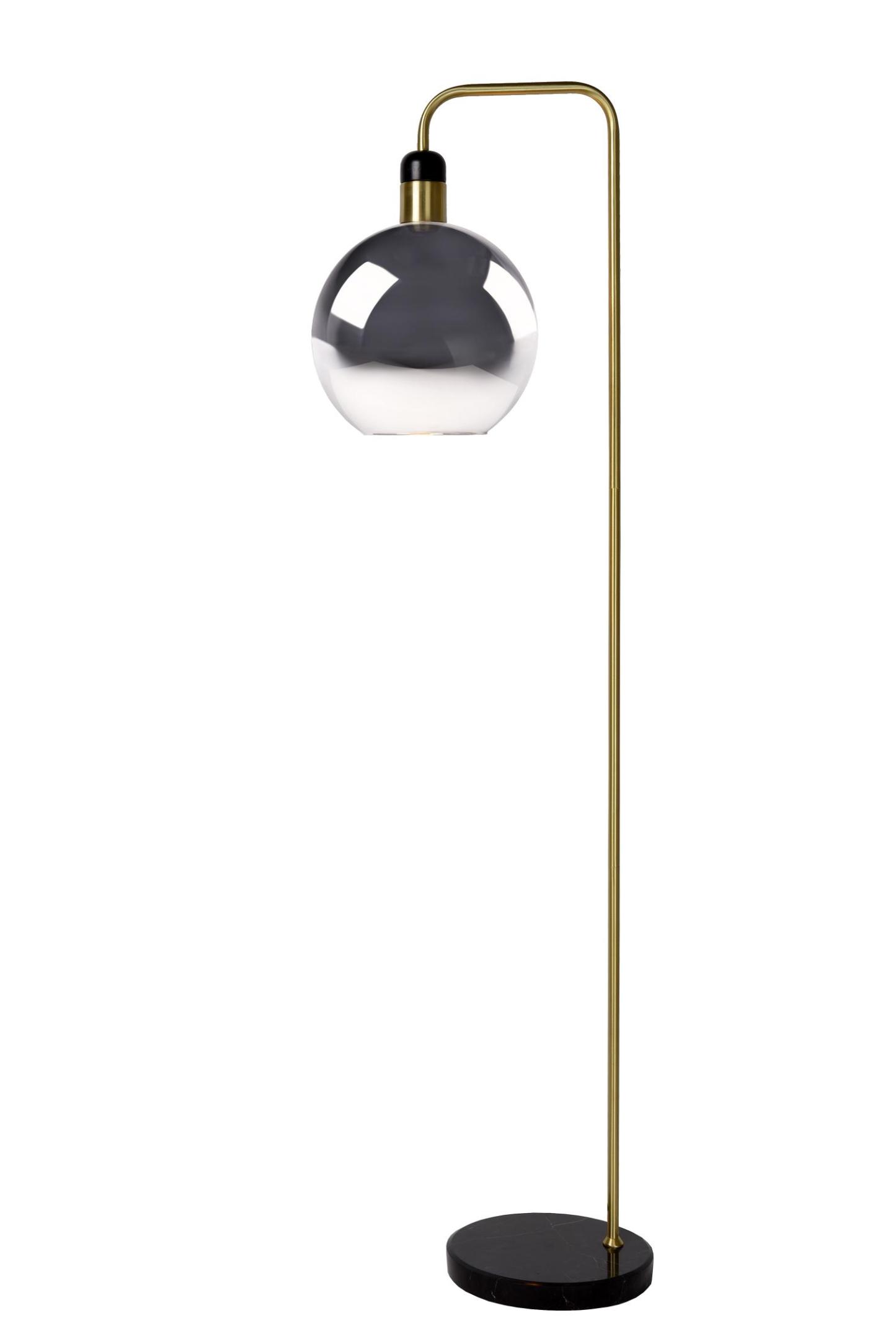 Julius Floor Lamp - Matt Black/Opal - 400mm Diameter