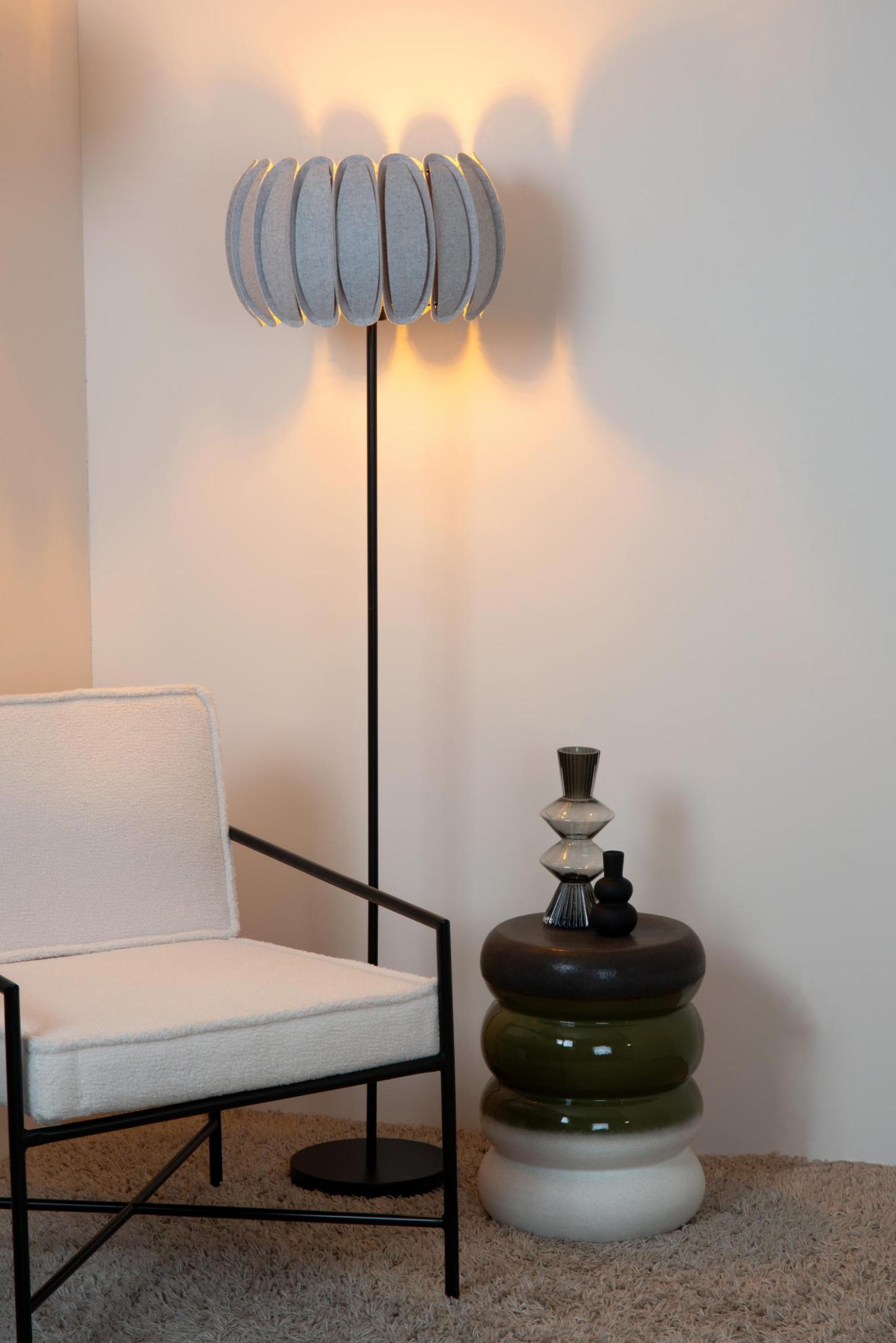 Spencer Floor Lamp - Matt Black/Black Fabric
