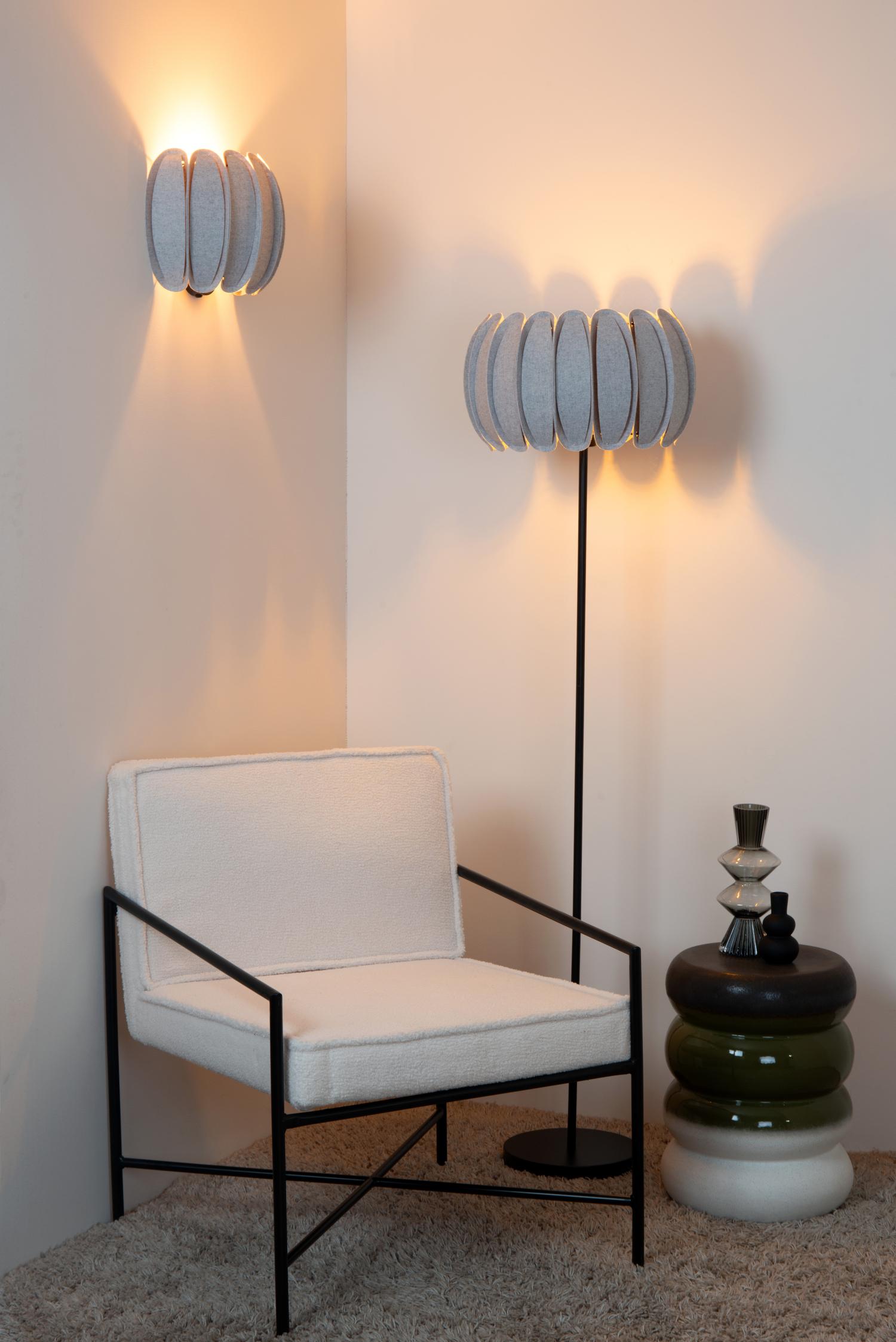 Spencer Floor Lamp - Matt Black/Black Fabric