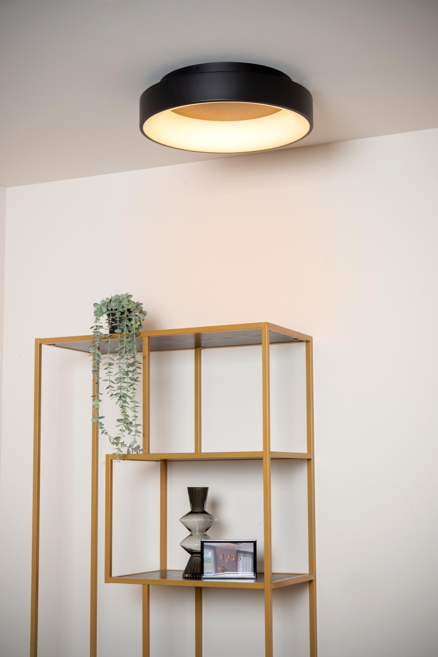 Mirage Ceiling Lights - Matt Black/Opal - 450mm Diameter