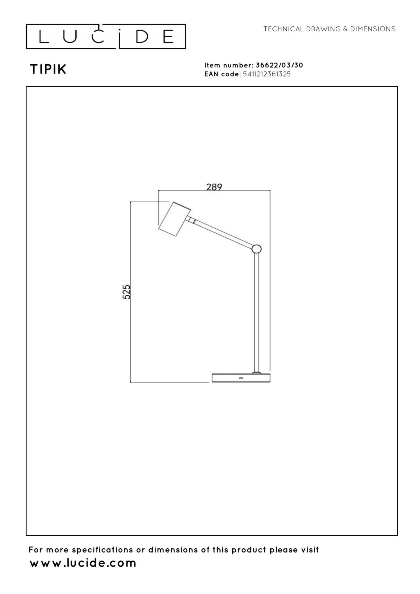 Tipik Table Lamp - Matt Black