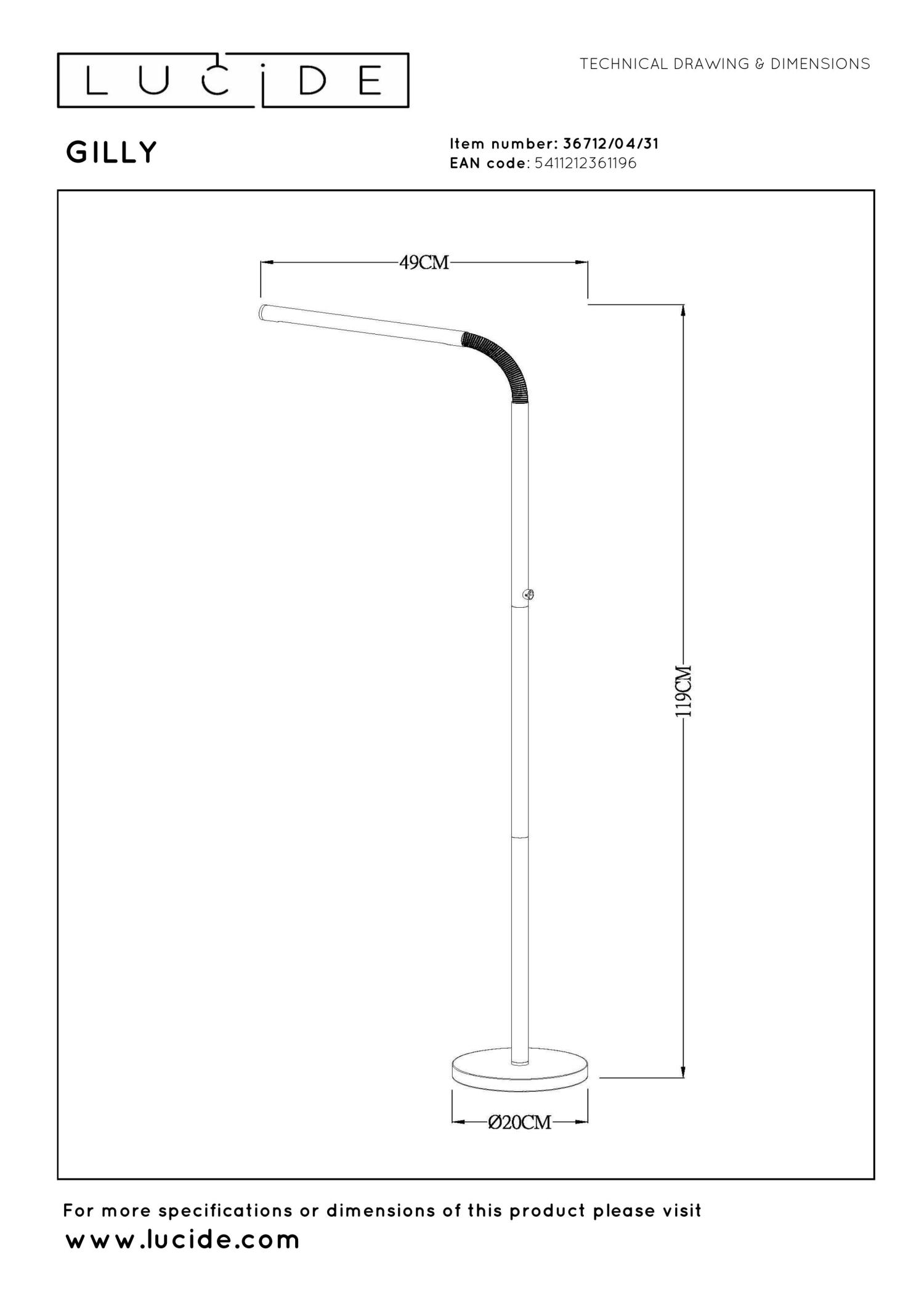 Gilly Floor Lamp - Matt Black/Opal
