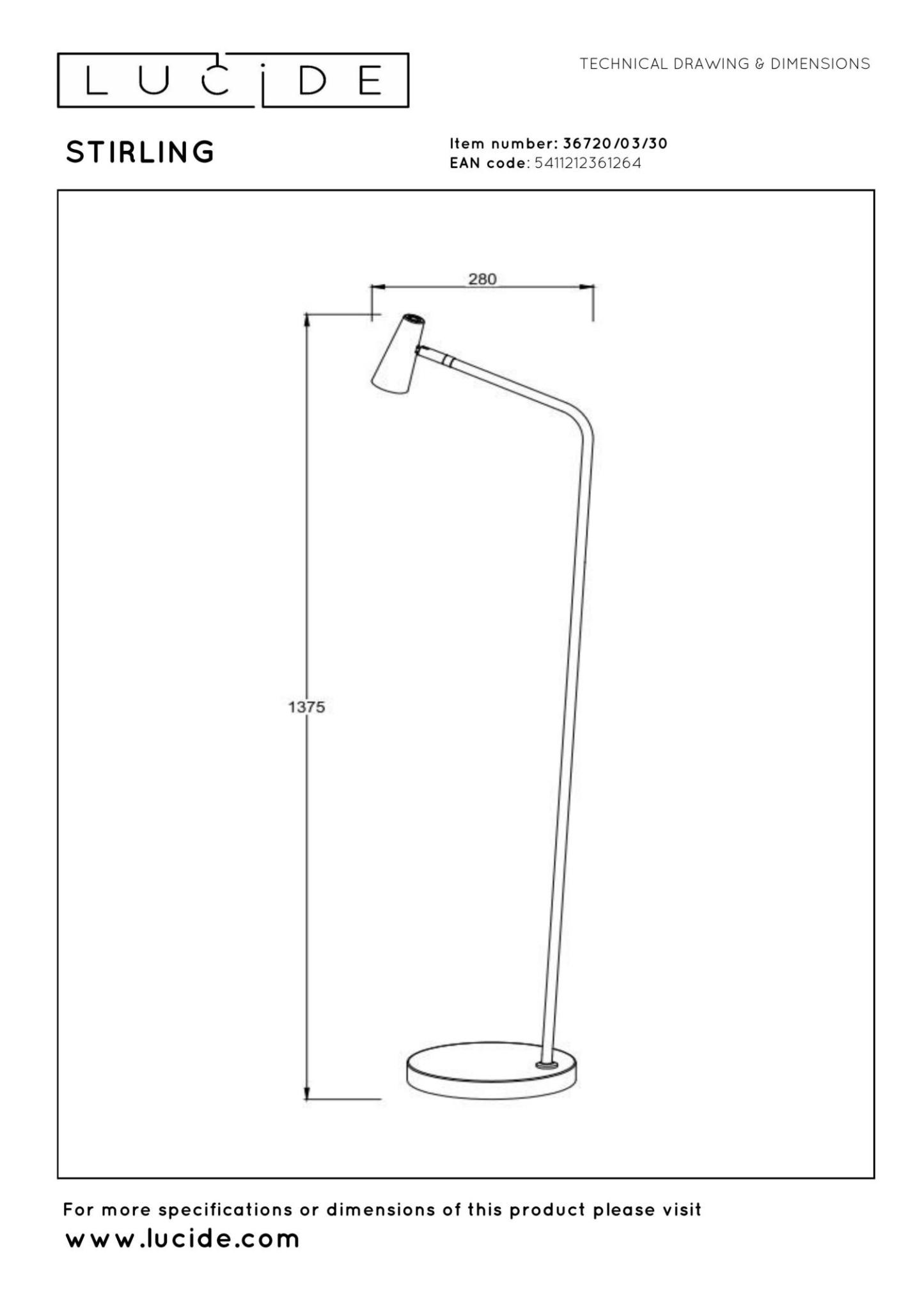 Stirling Floor Lamp - Matt Black