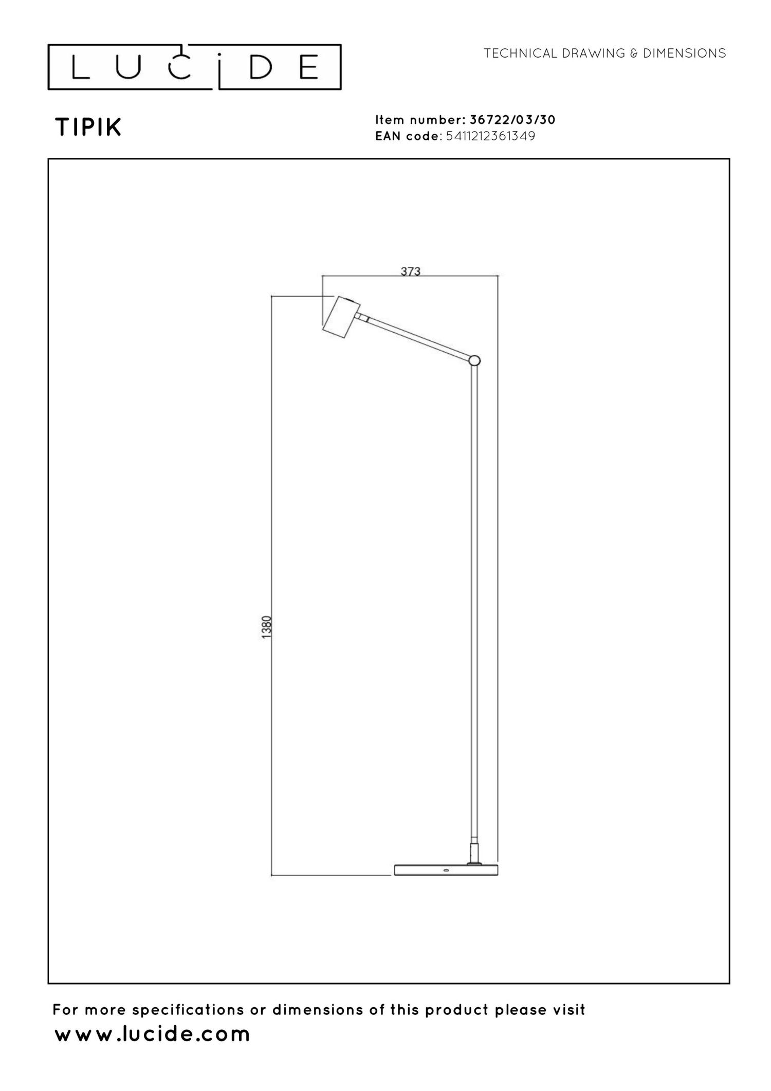 Tipik Floor Lamp - Matt Black