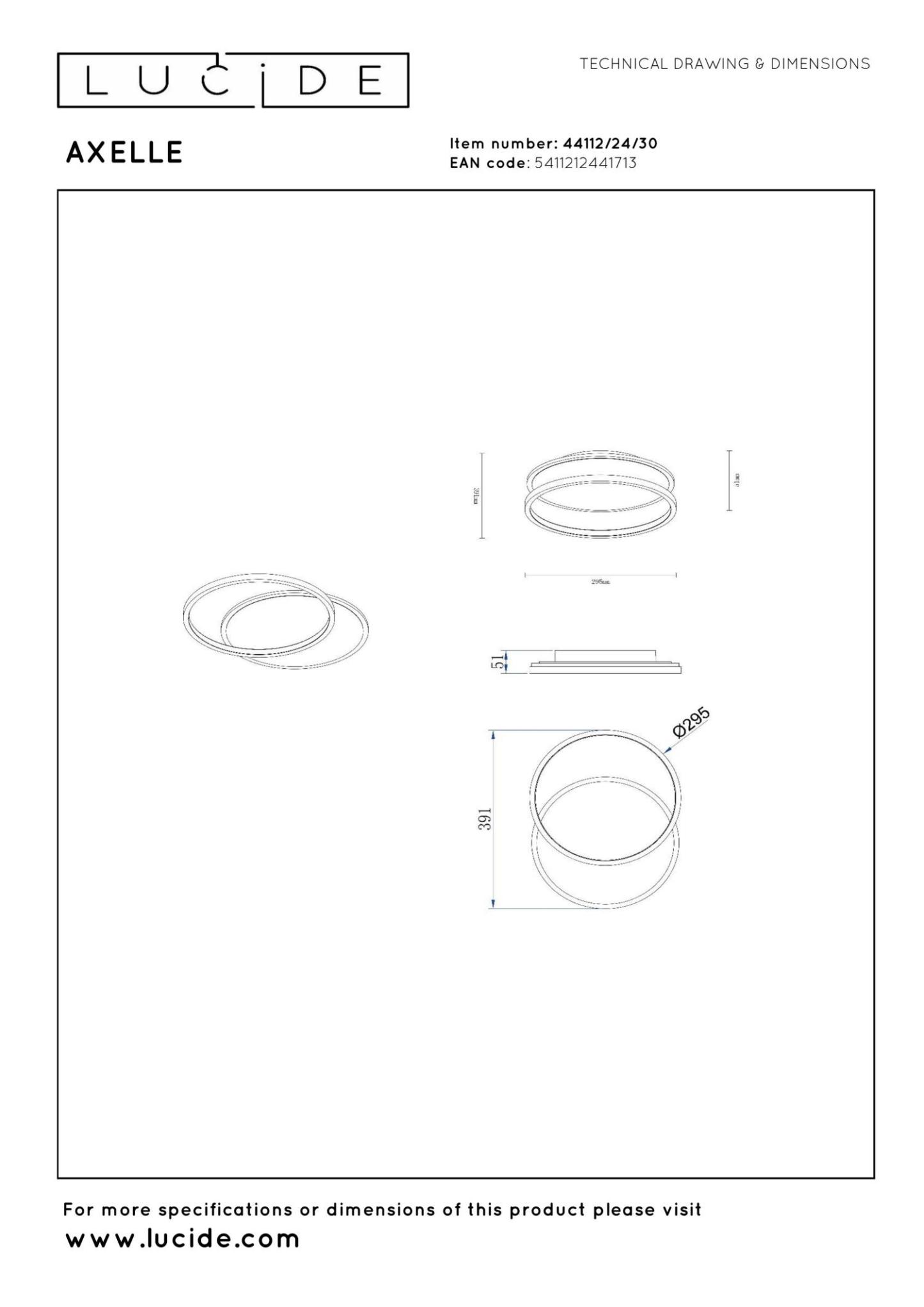 Axelle Ceiling Lights - Matt Black/Opal