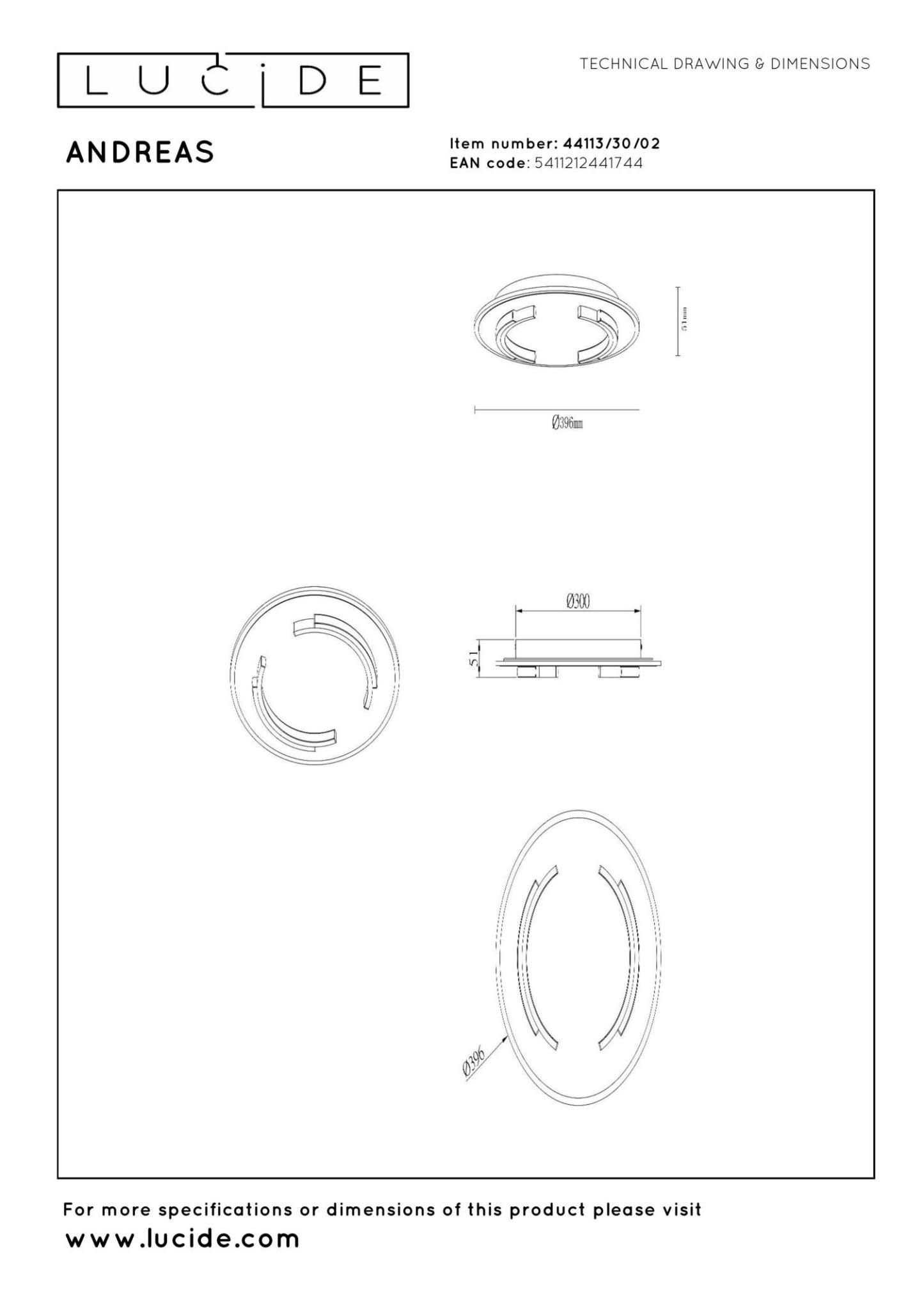 Andreas Ceiling Light - Circular