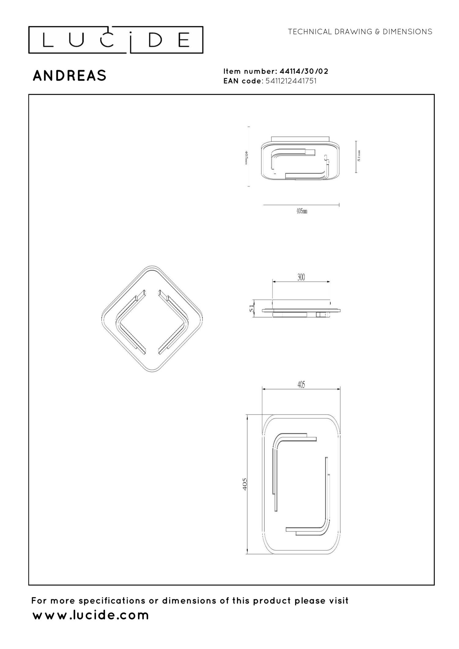 Andreas Ceiling Light - Square