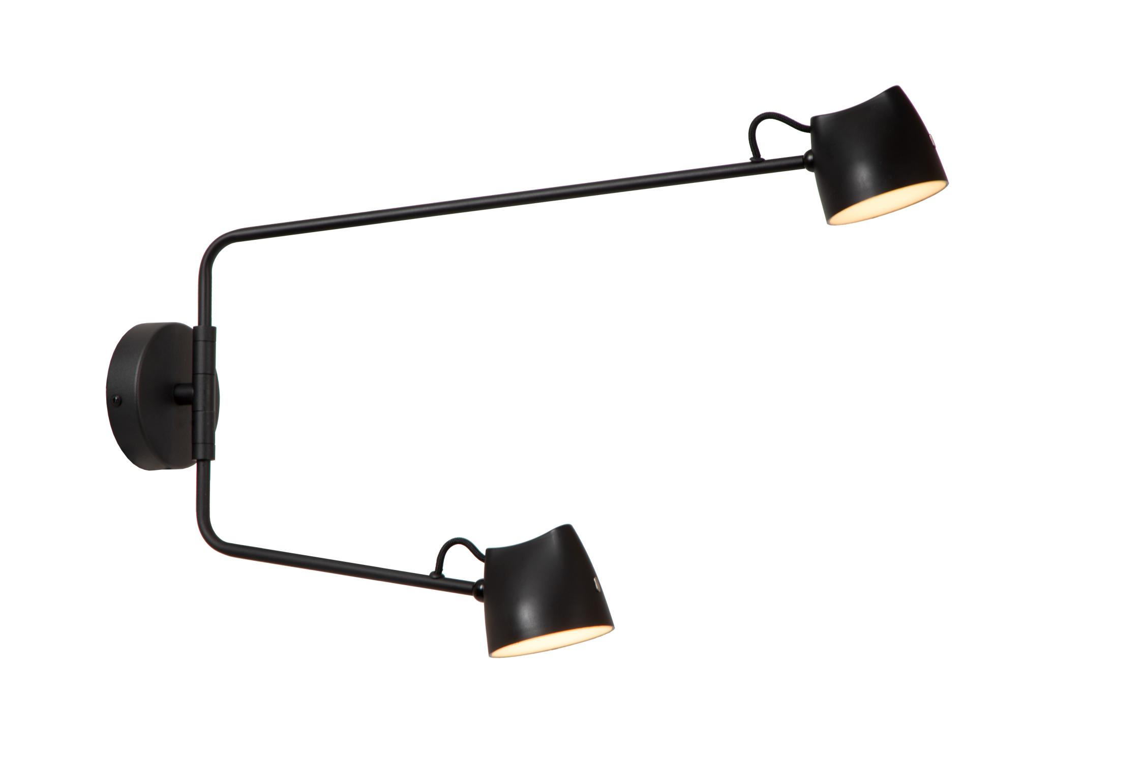 Milne Wall Lights - Matt Black/Opal