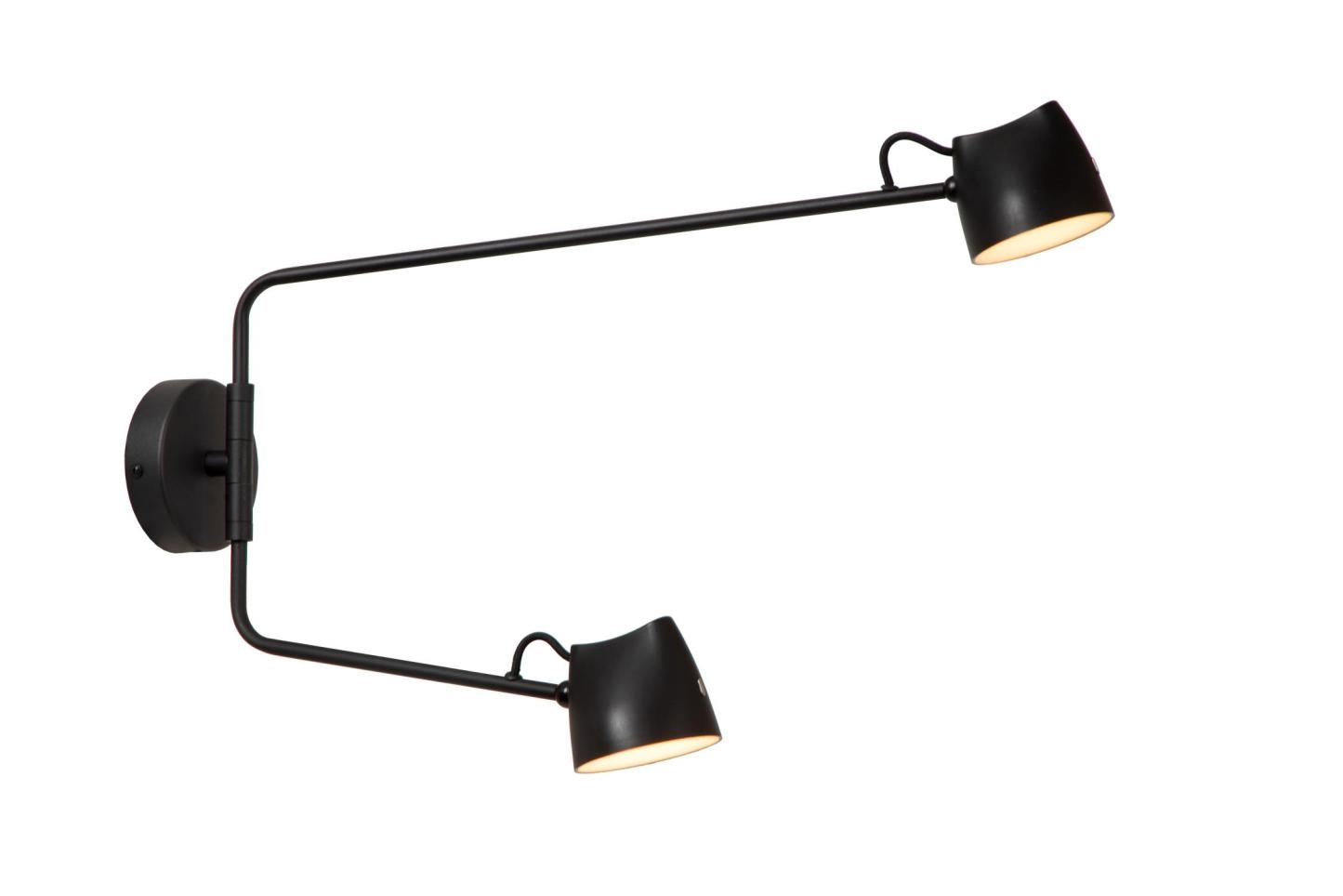Milne Wall Lights - Matt Black/Opal