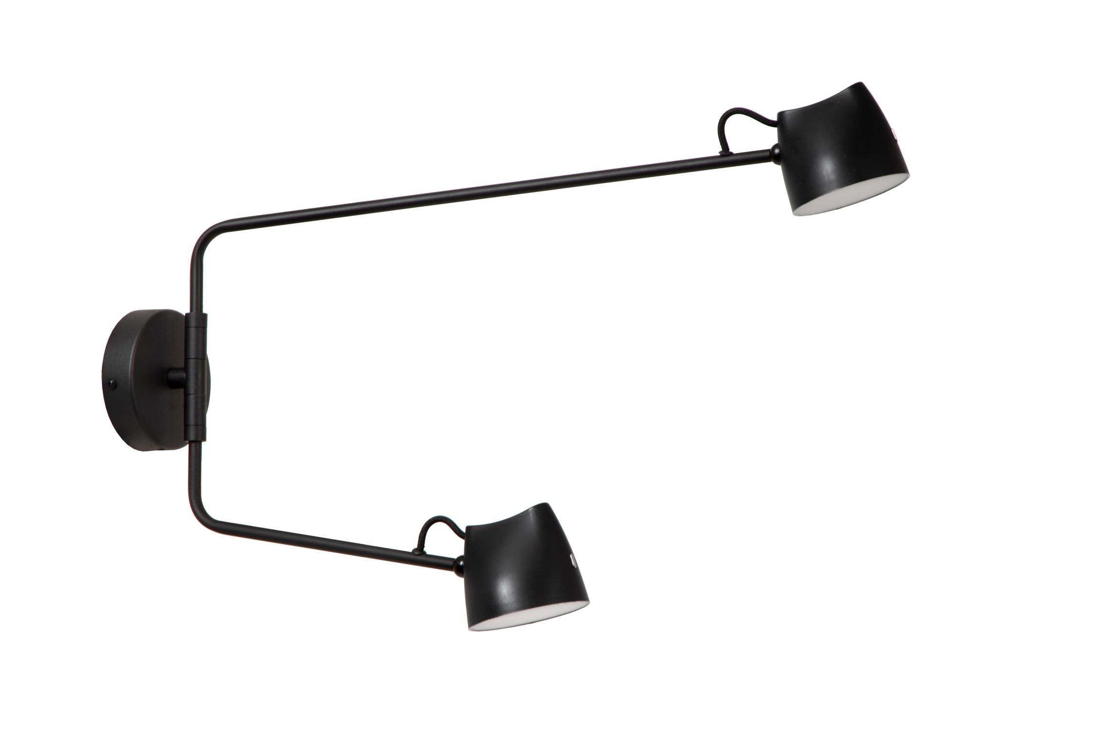 Milne Wall Lights - Matt Black/Opal