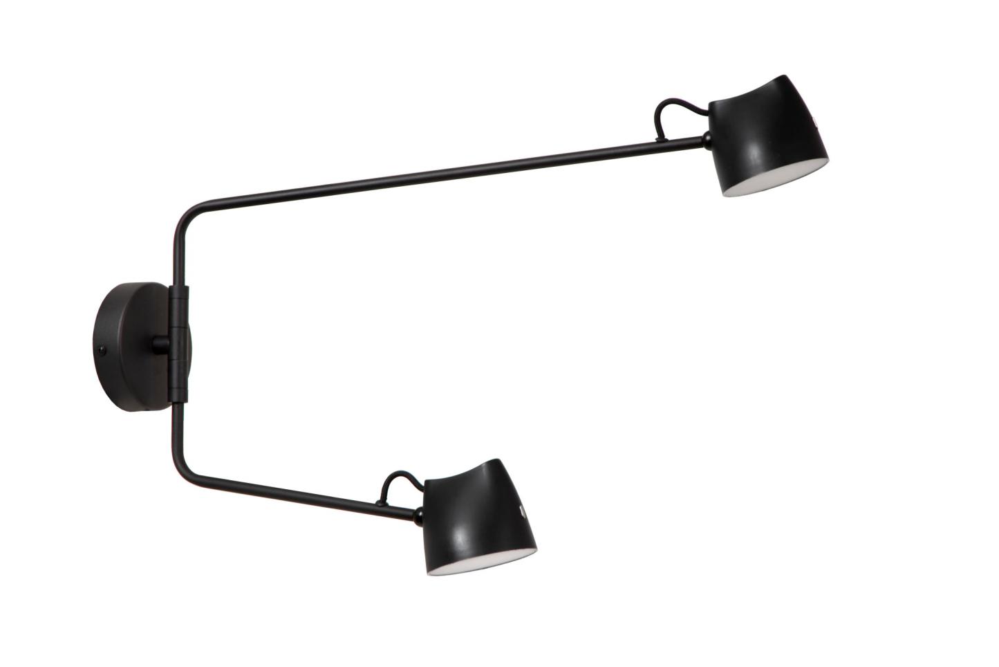 Milne Wall Lights - Matt Black/Opal