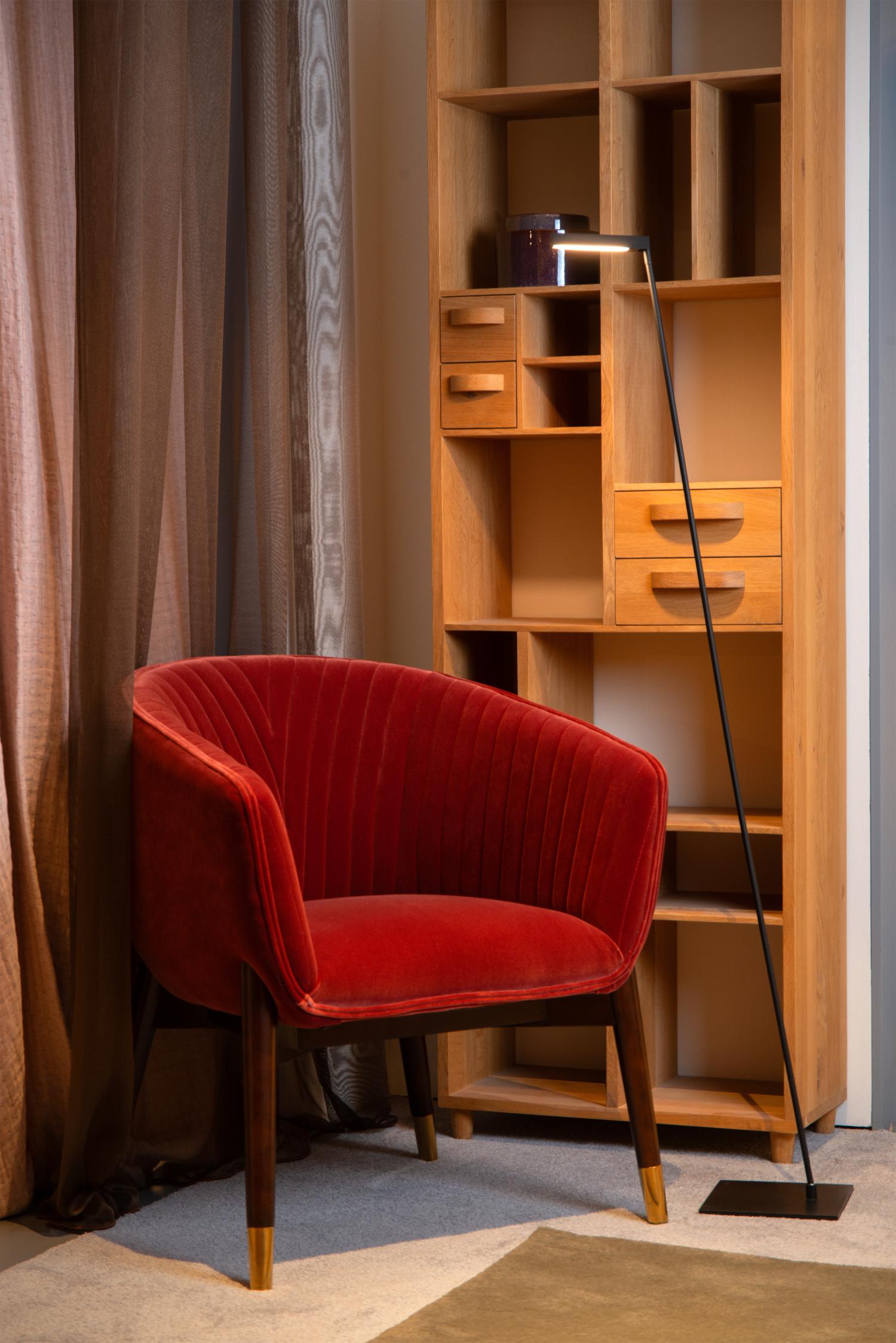 Lavale Floor Lamp - Matt Black/Opal