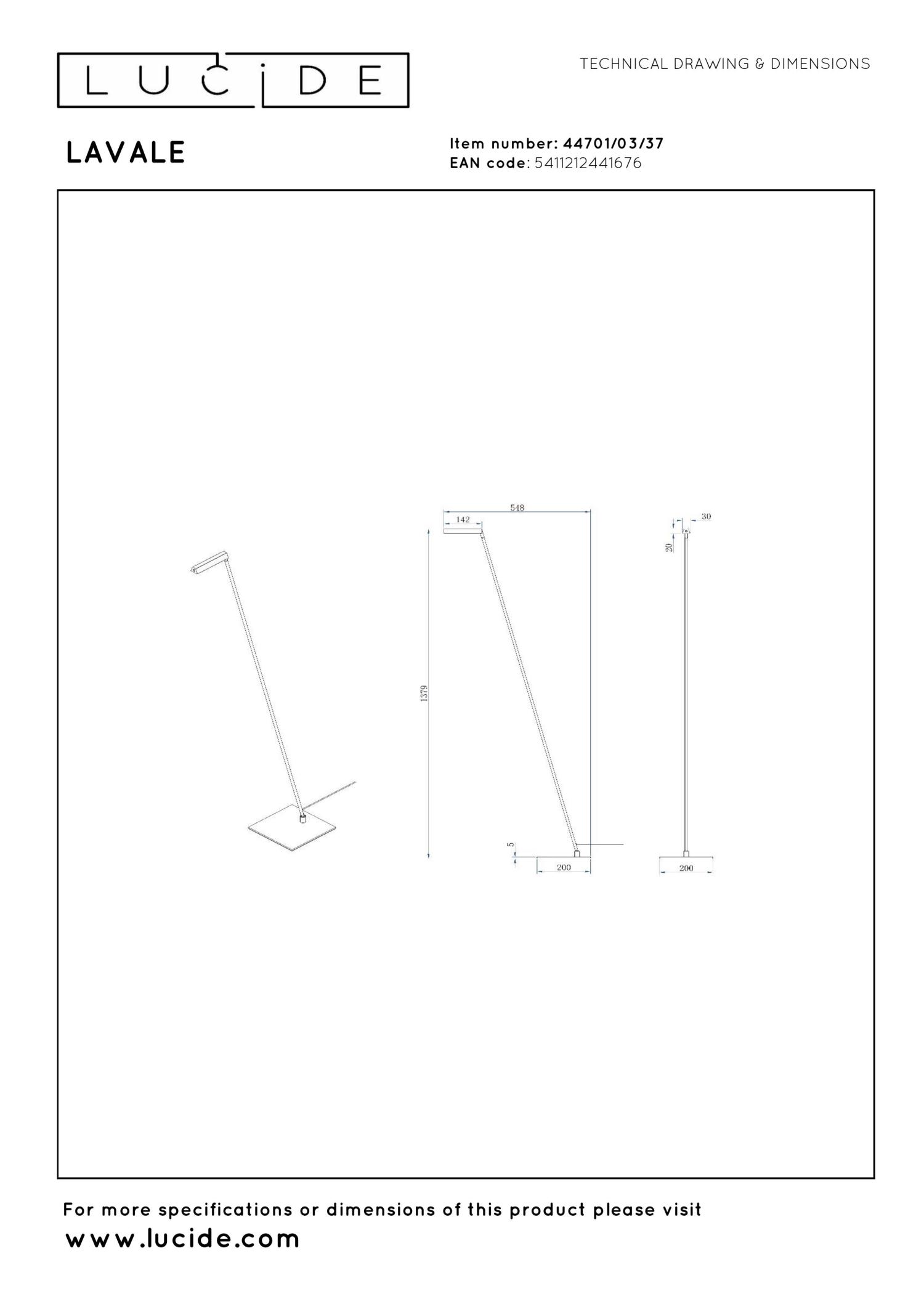 Lavale Floor Lamp - Matt Black/Opal