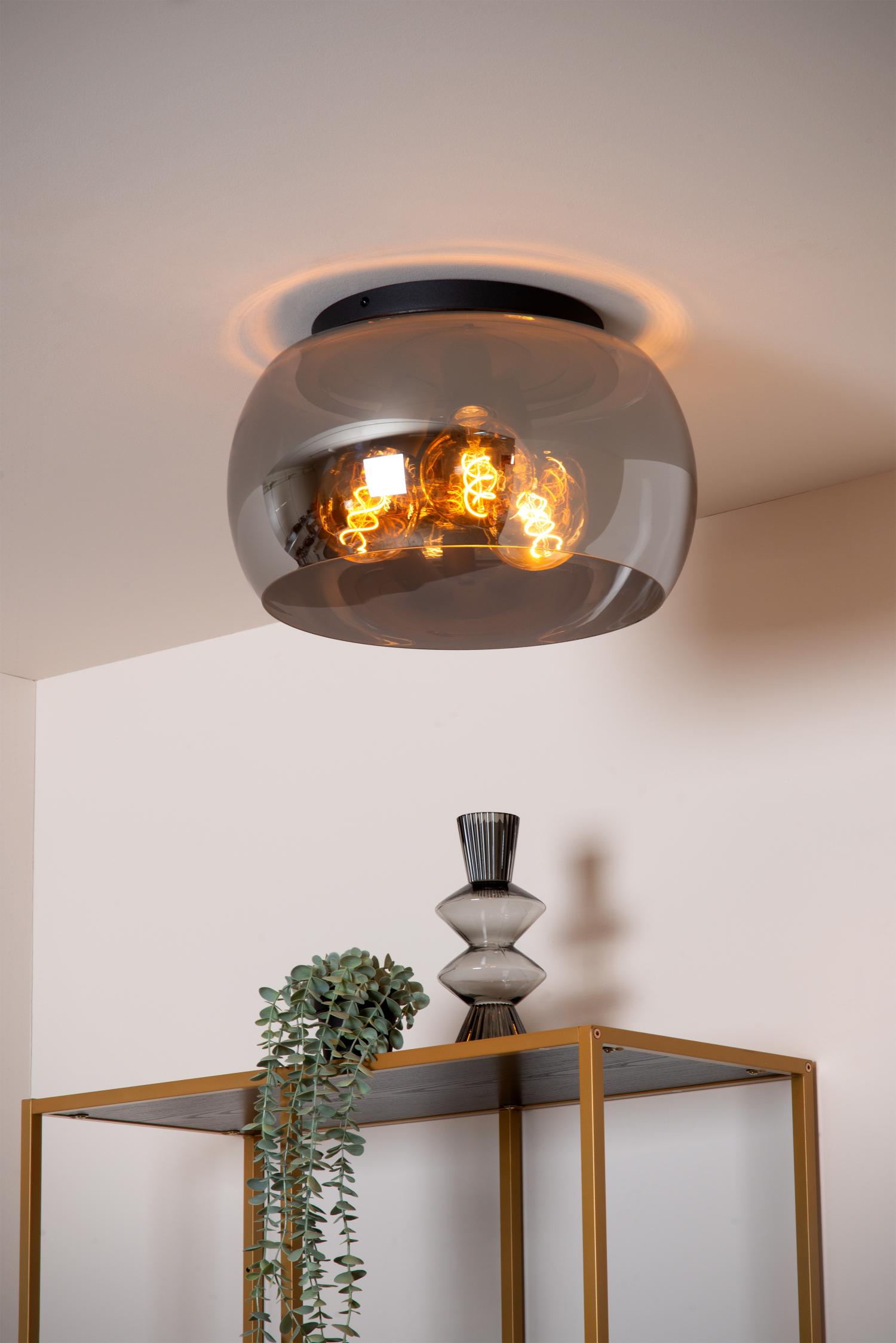 Olivia Ceiling Lights - Matt Black/Smoked Grey