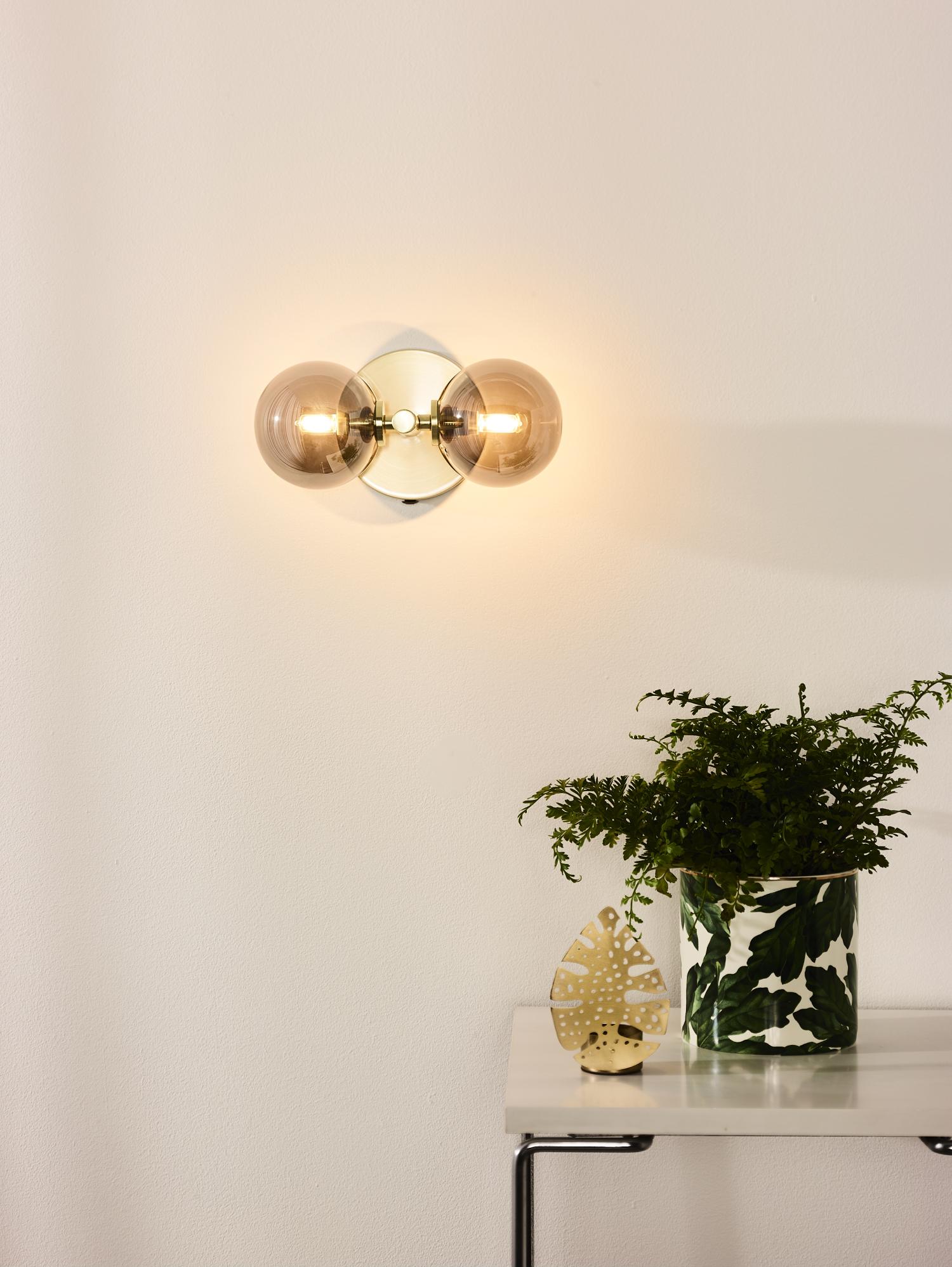 Tycho Wall Lights - Brushed Gold/Smoked Grey