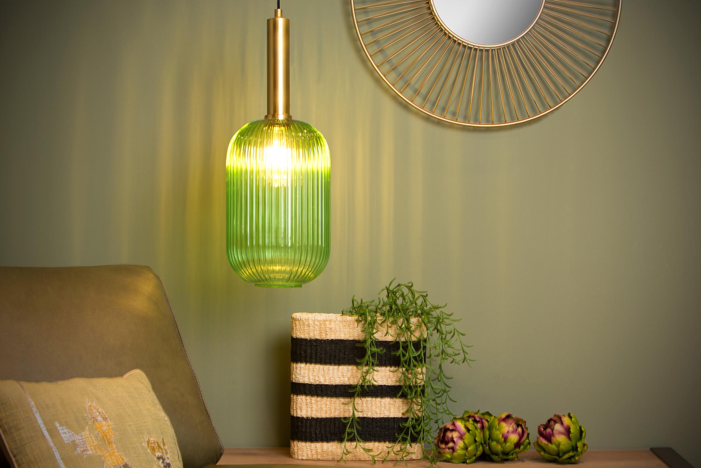 Maloto Ceiling Lights - Brushed Gold/Smoked Green