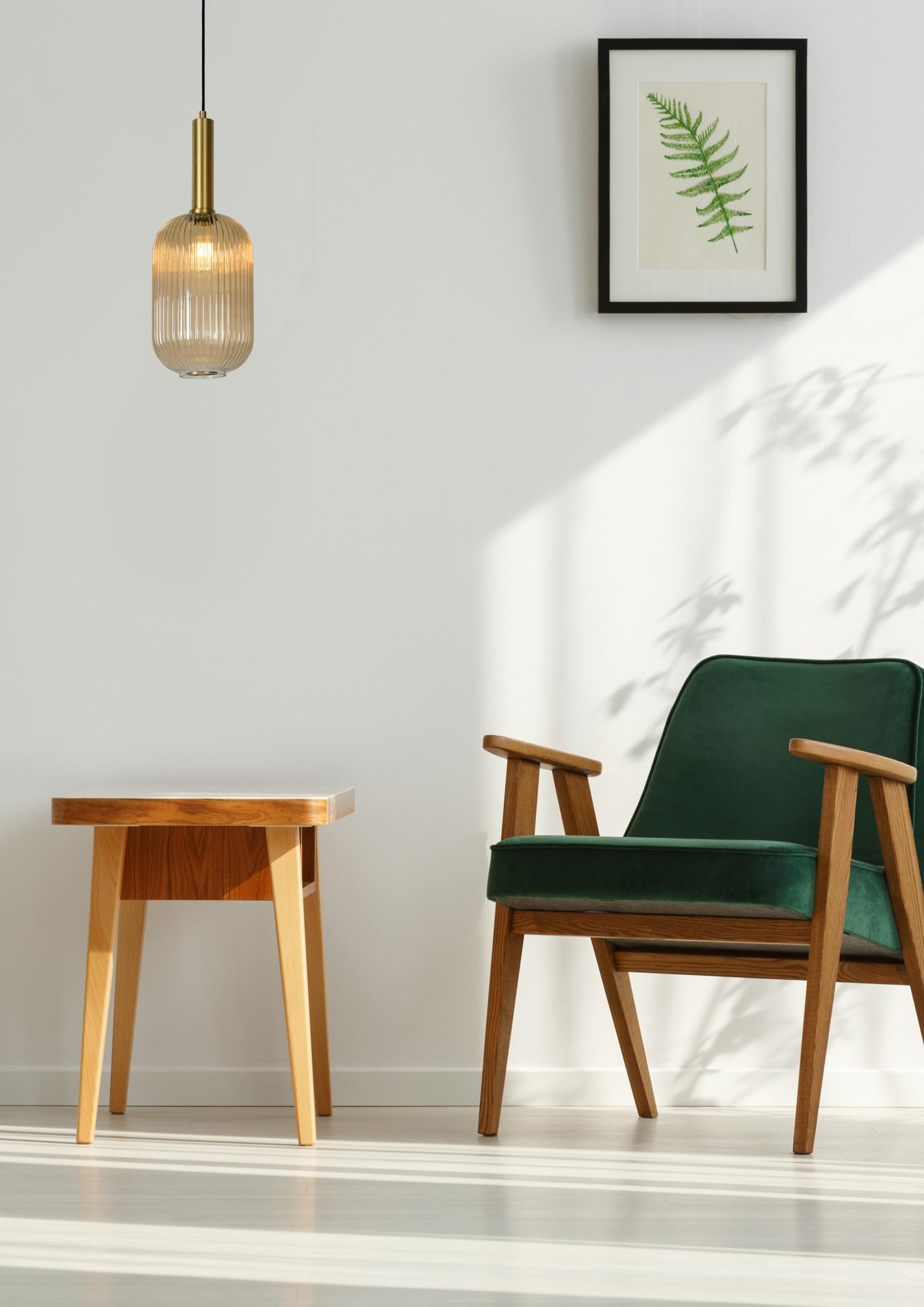 Maloto Ceiling Lights - Brushed Gold/Smoked Green