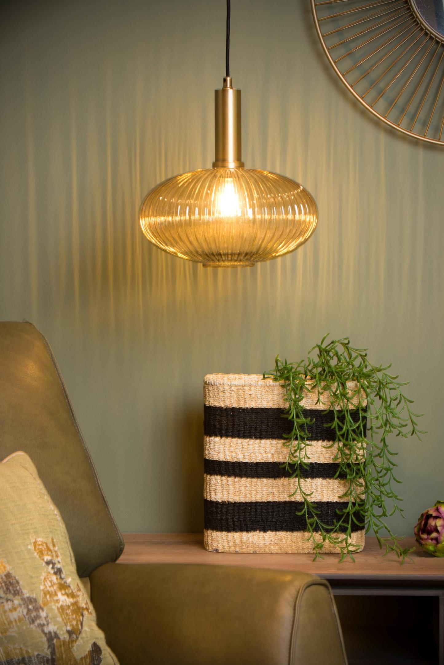 Maloto Ceiling Lights - Brushed Gold/Smoked Green