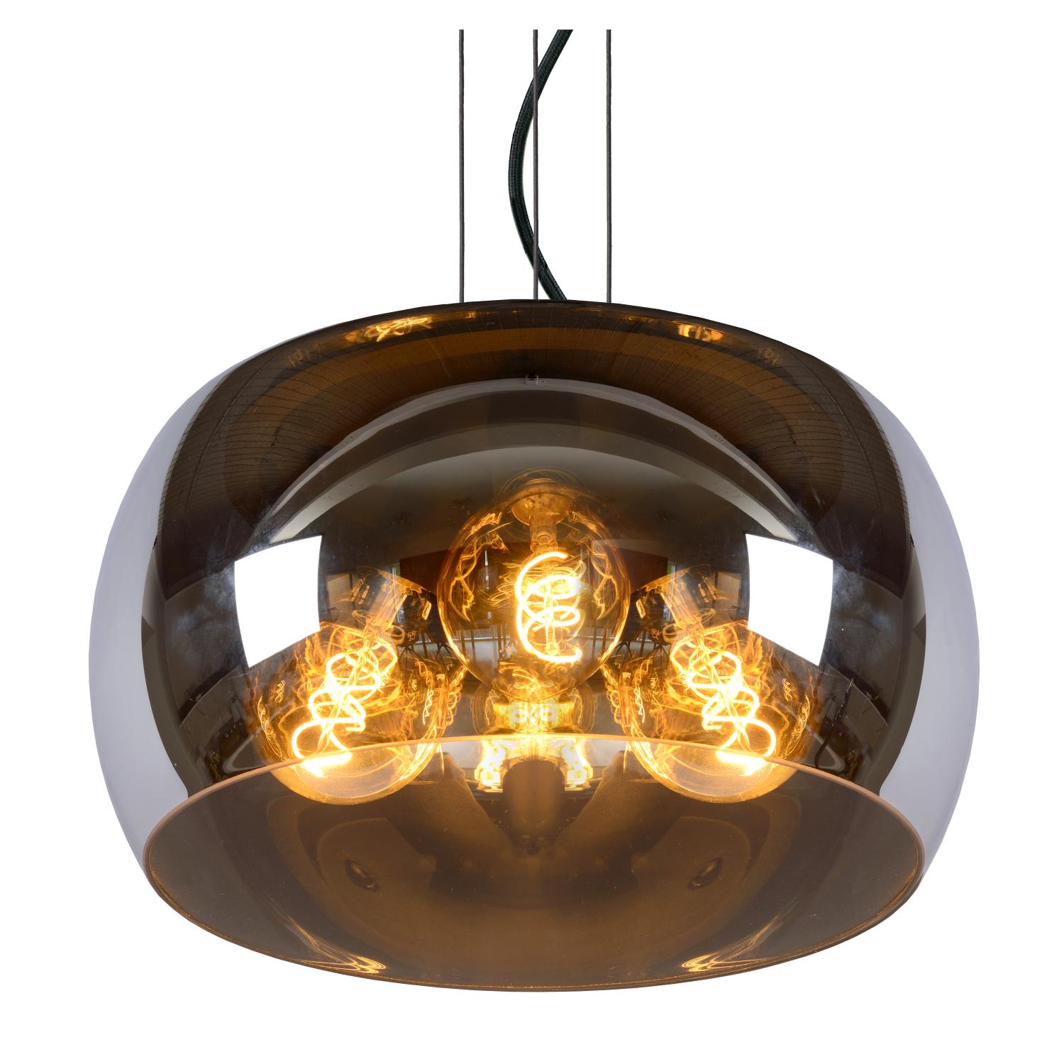 Olivia Ceiling Lights - Matt Black/Smoked Grey - 400mm Diameter