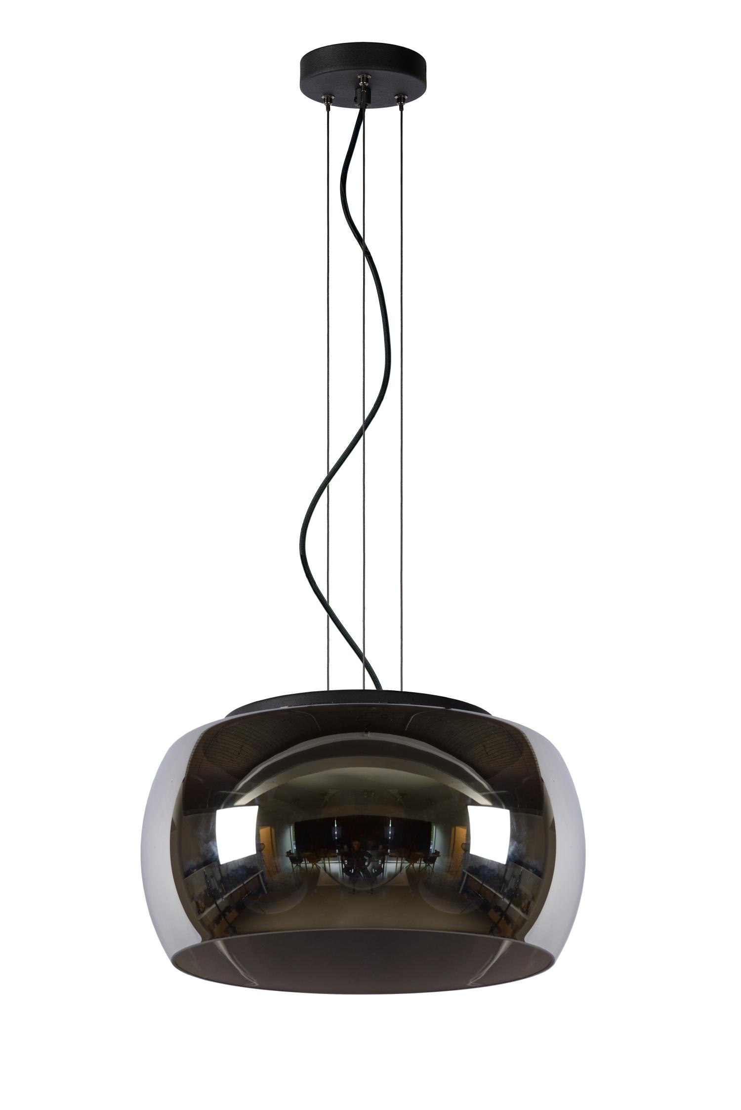 Olivia Ceiling Lights - Matt Black/Smoked Grey - 400mm Diameter