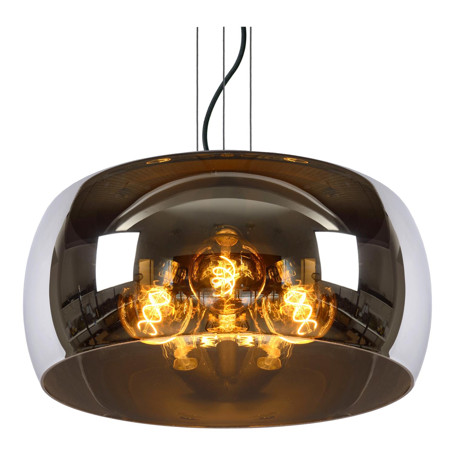 Olivia Ceiling Lights - Matt Black/Smoked Grey, 500mm Diameter