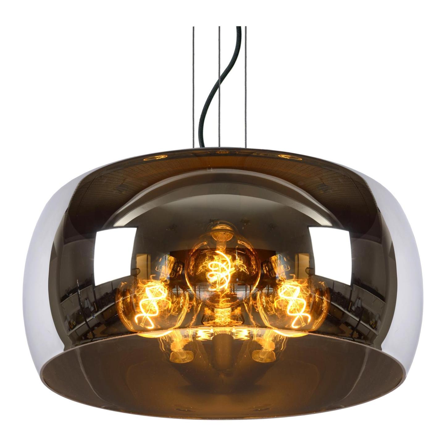 Olivia Ceiling Lights - Matt Black/Smoked Grey, 500mm Diameter