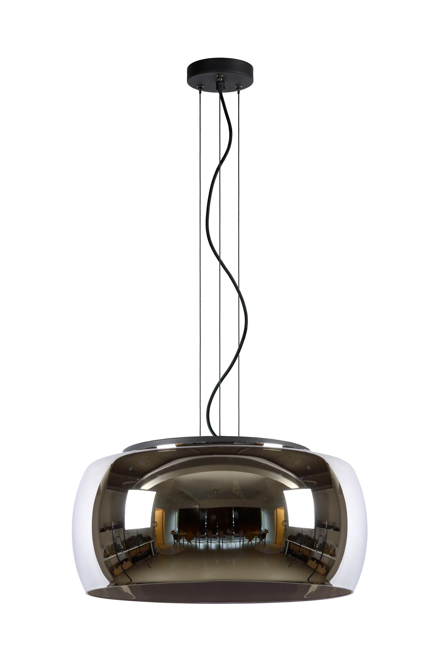 Olivia Ceiling Lights - Matt Black/Smoked Grey, 500mm Diameter