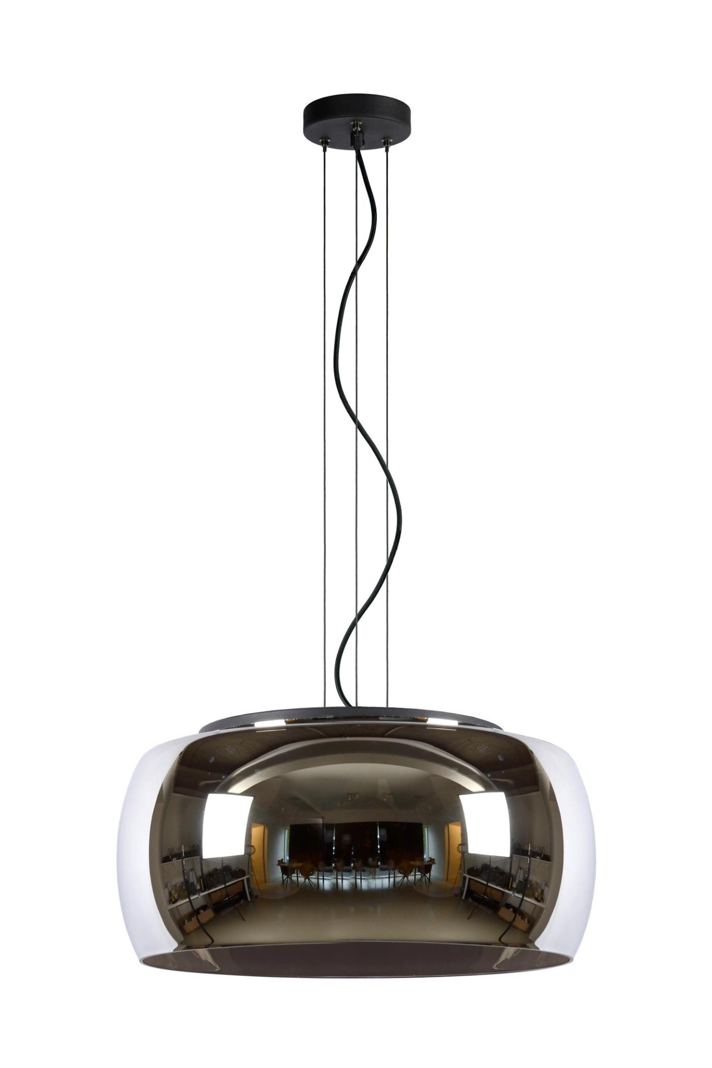 Olivia Ceiling Lights - Matt Black/Smoked Grey, 500mm Diameter