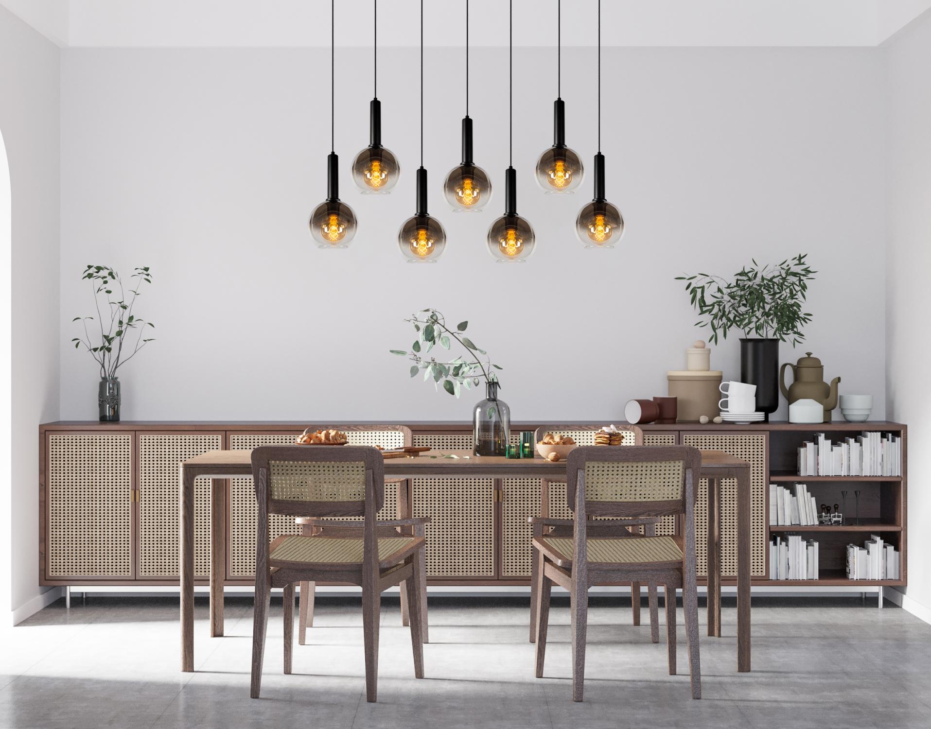 Marius Ceiling Lights - Matt Black/Smoked Grey