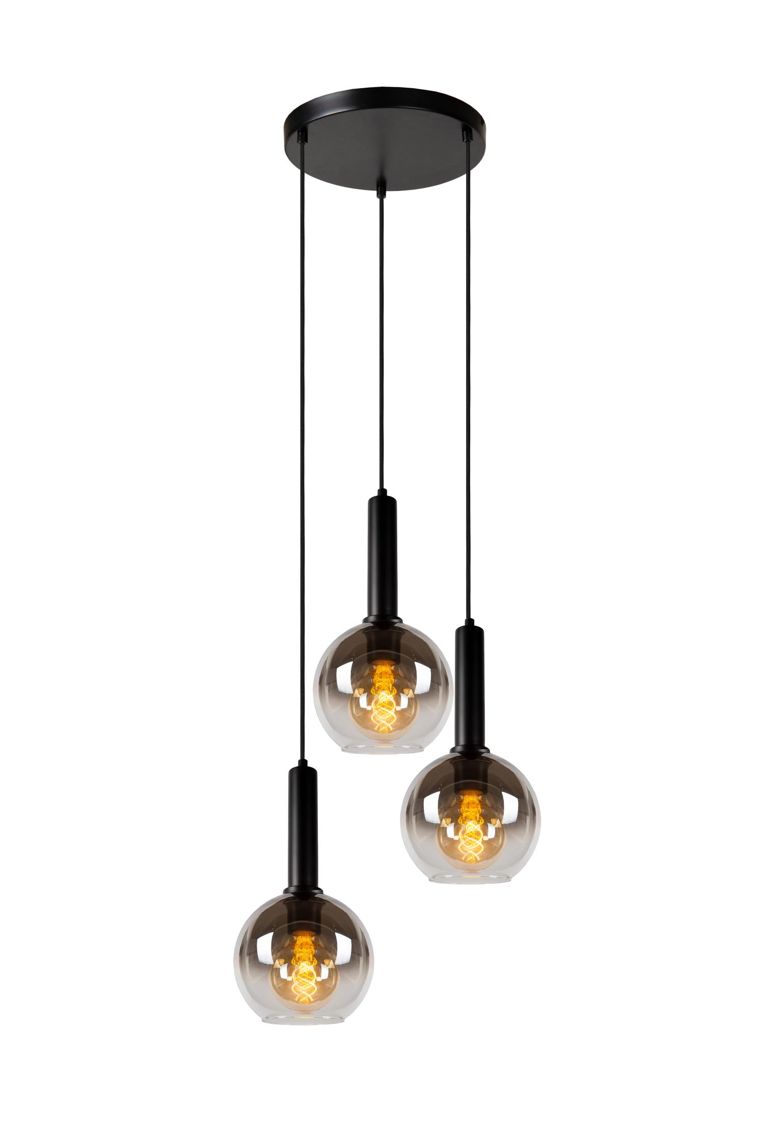 Marius Ceiling Lights - Matt Black/Smoked Grey