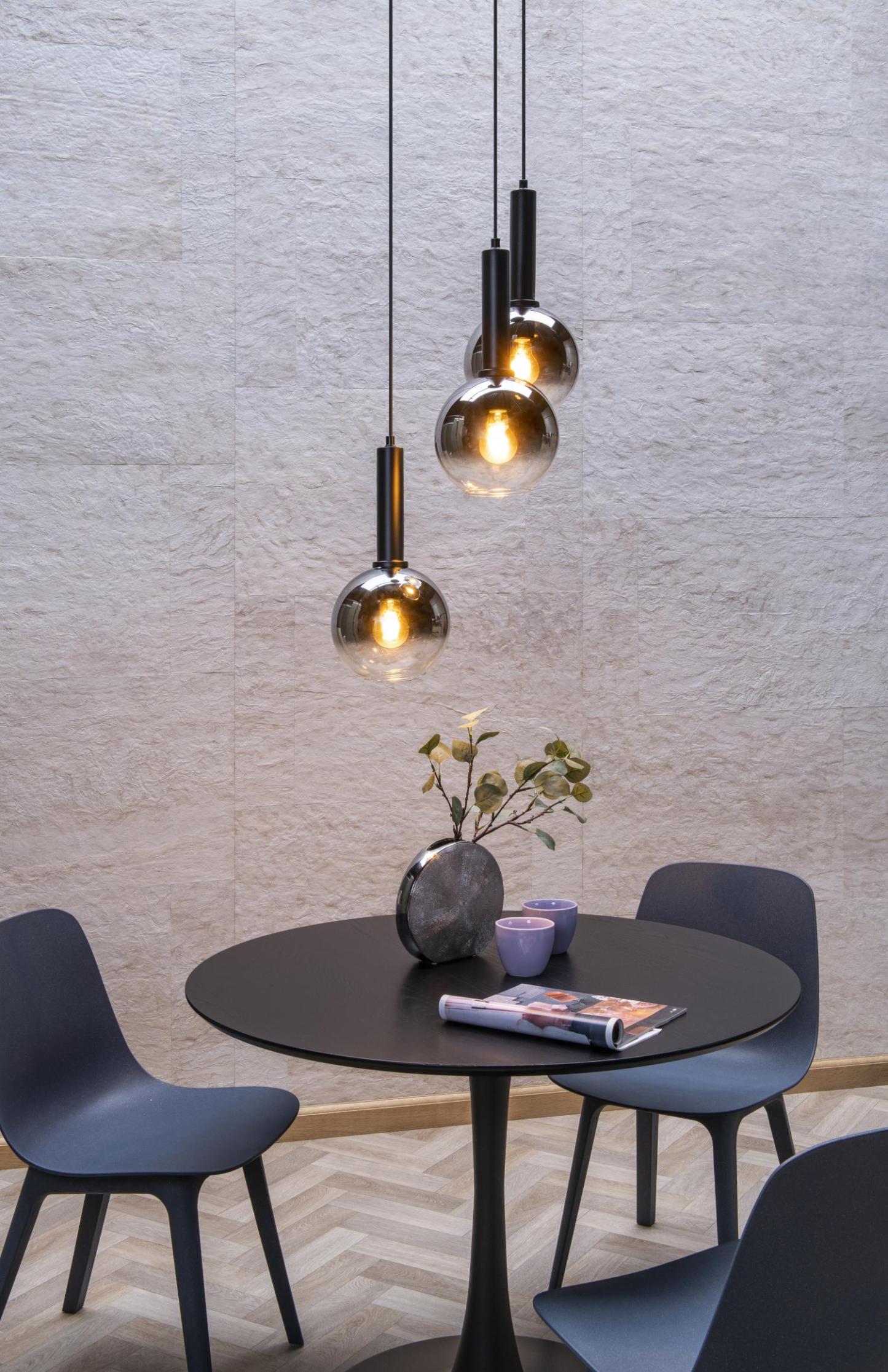 Marius Ceiling Lights - Matt Black/Smoked Grey