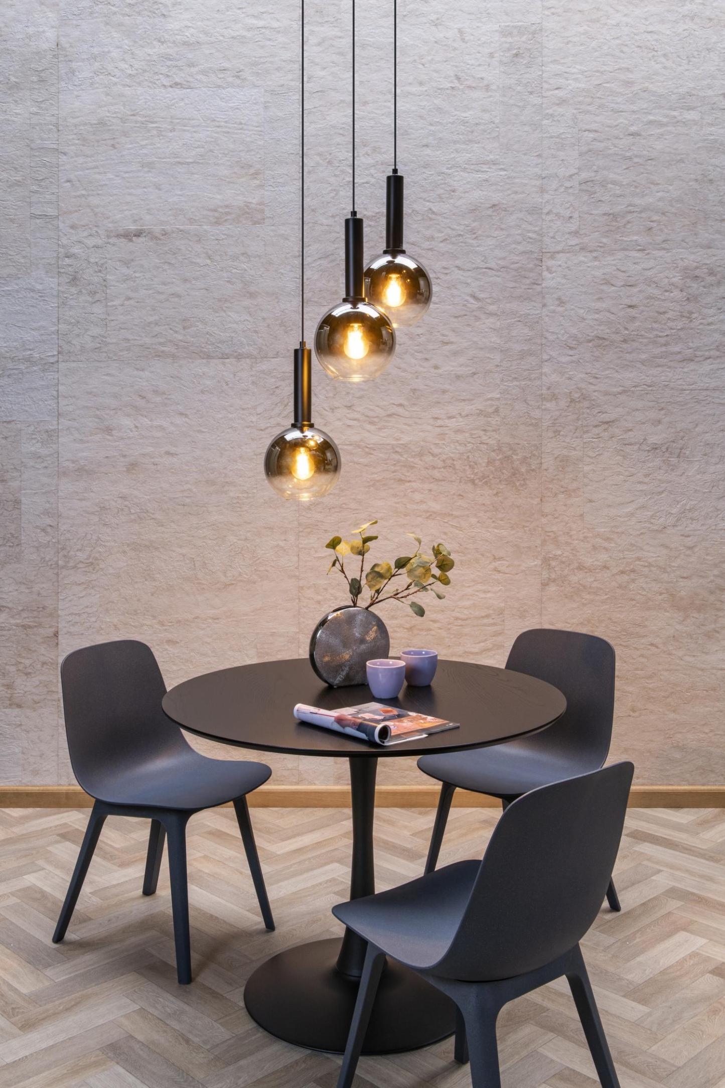 Marius Ceiling Lights - Matt Black/Smoked Grey