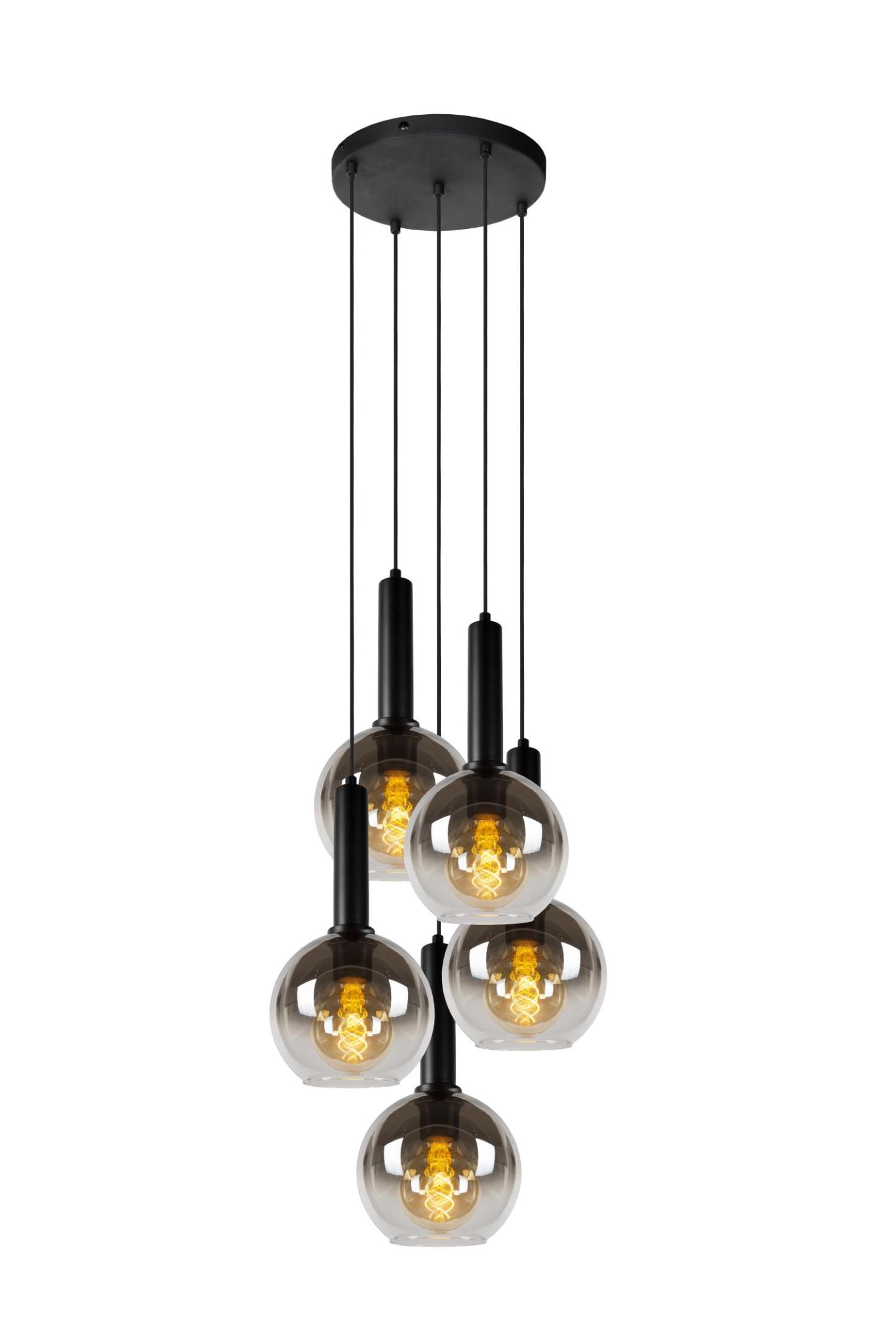 Marius Ceiling Lights - Matt Black/Smoked Grey