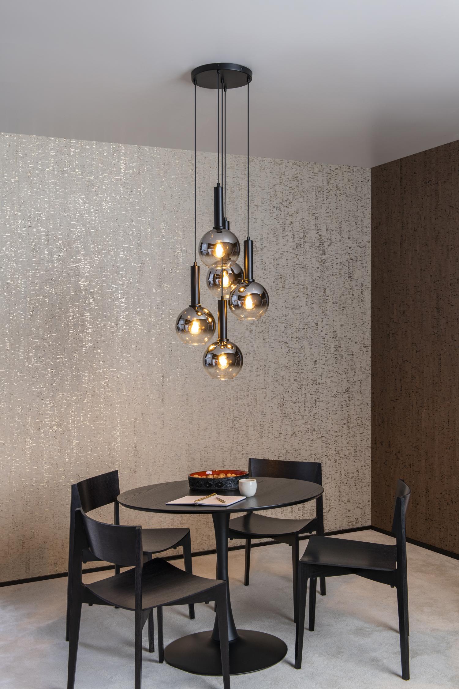 Marius Ceiling Lights - Matt Black/Smoked Grey