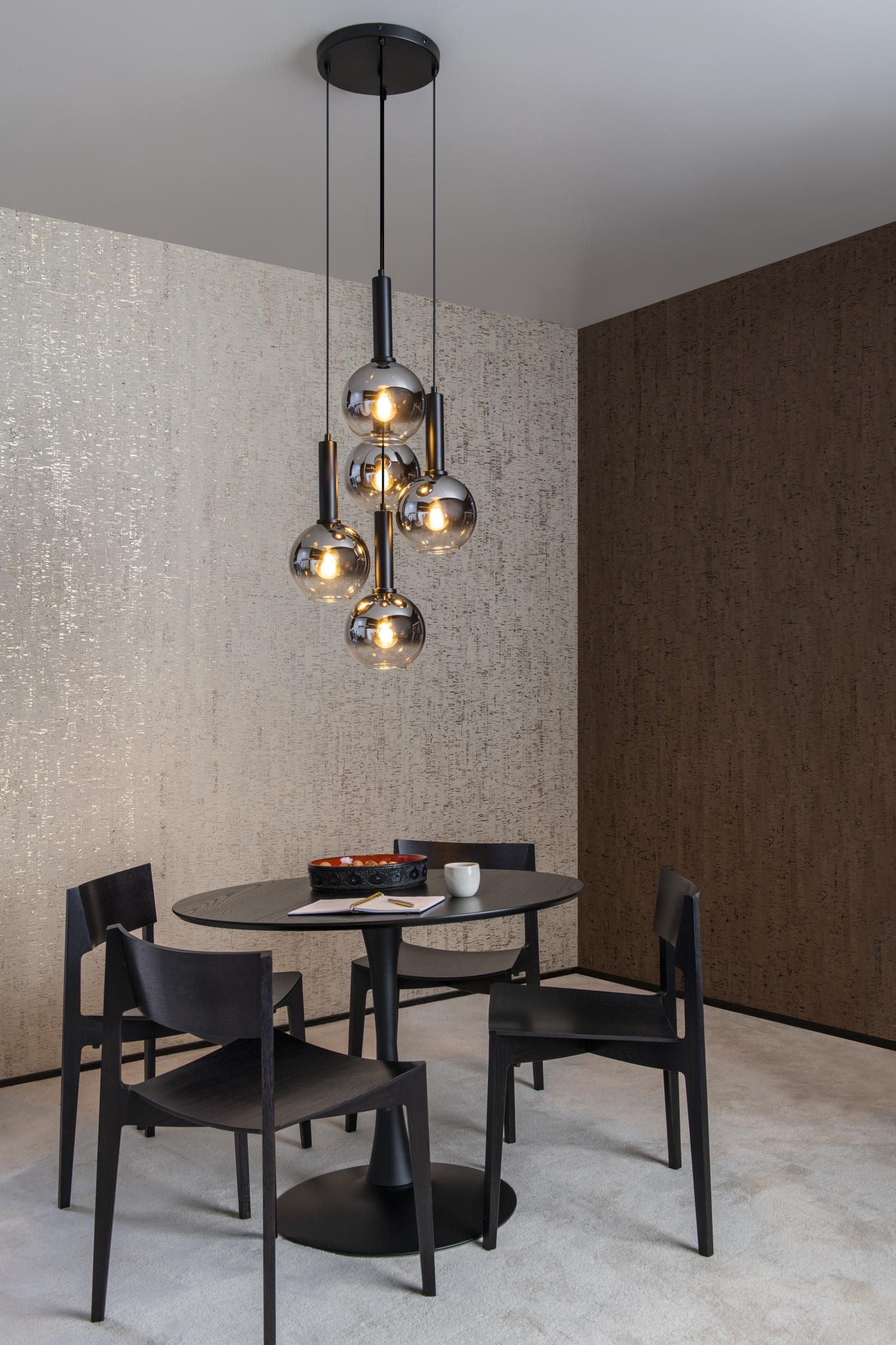 Marius Ceiling Lights - Matt Black/Smoked Grey